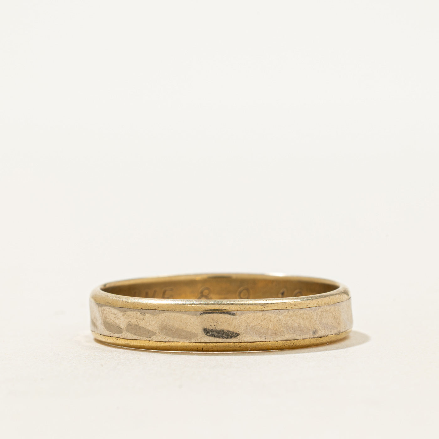 14k Two-Toned Textured Band | 4.80mm | SZ 12.75