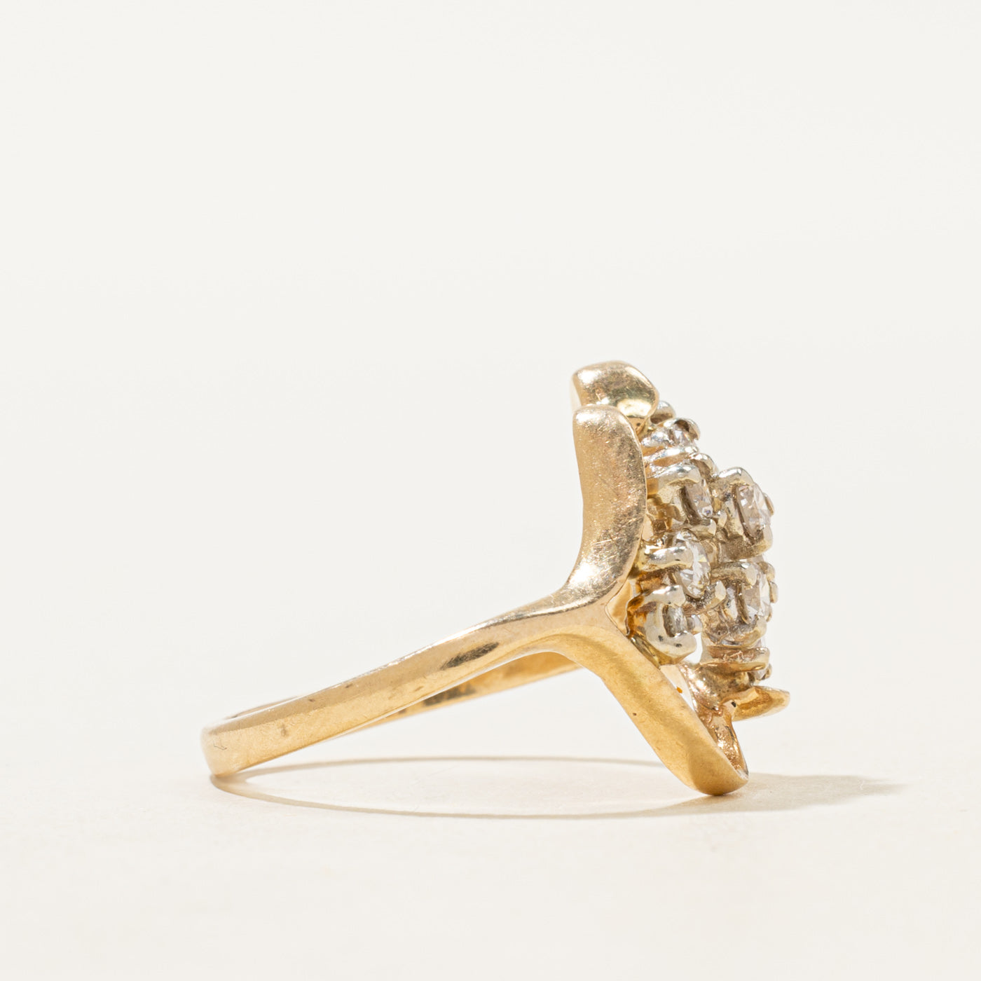 14K Scattered Diamond Abstract Ring | 0.42ctw | SZ 6