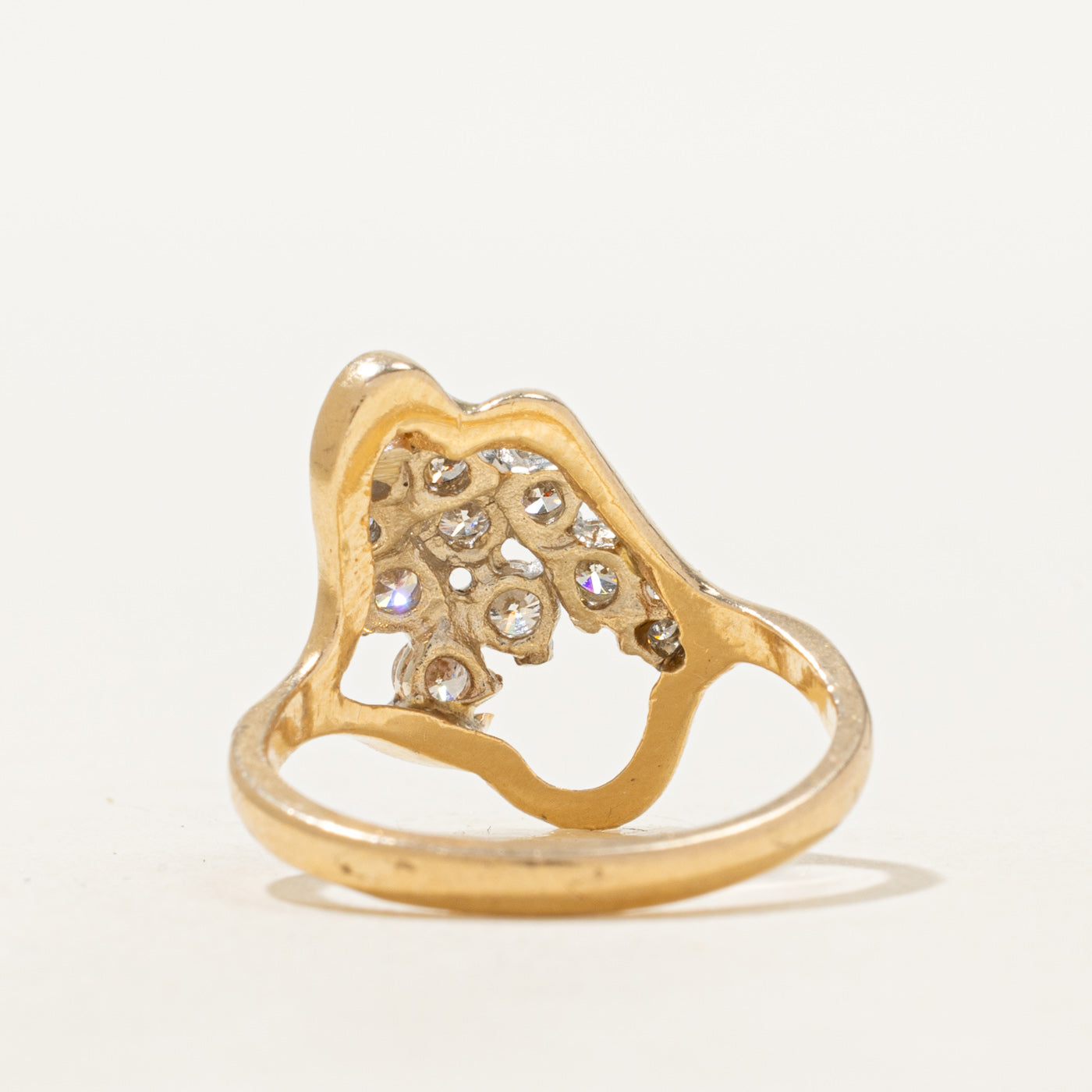 14K Scattered Diamond Abstract Ring | 0.42ctw | SZ 6