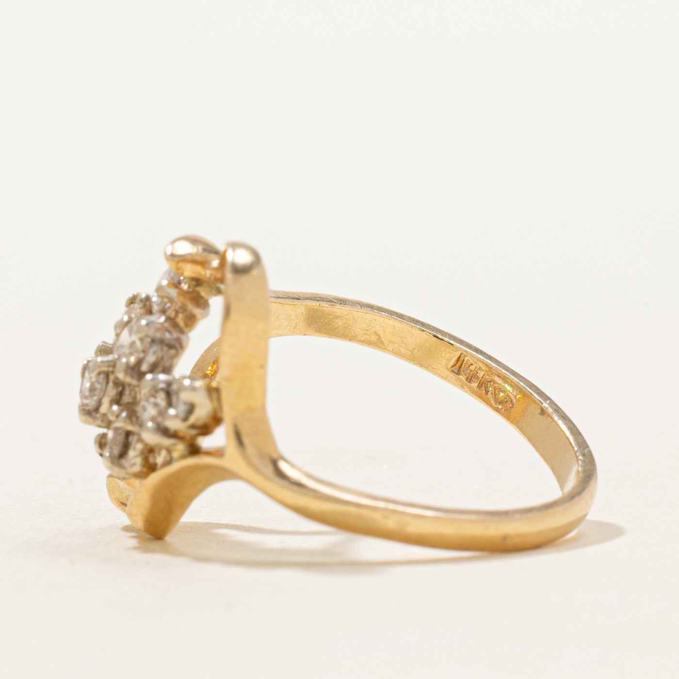 14K Scattered Diamond Abstract Ring | 0.42ctw | SZ 6