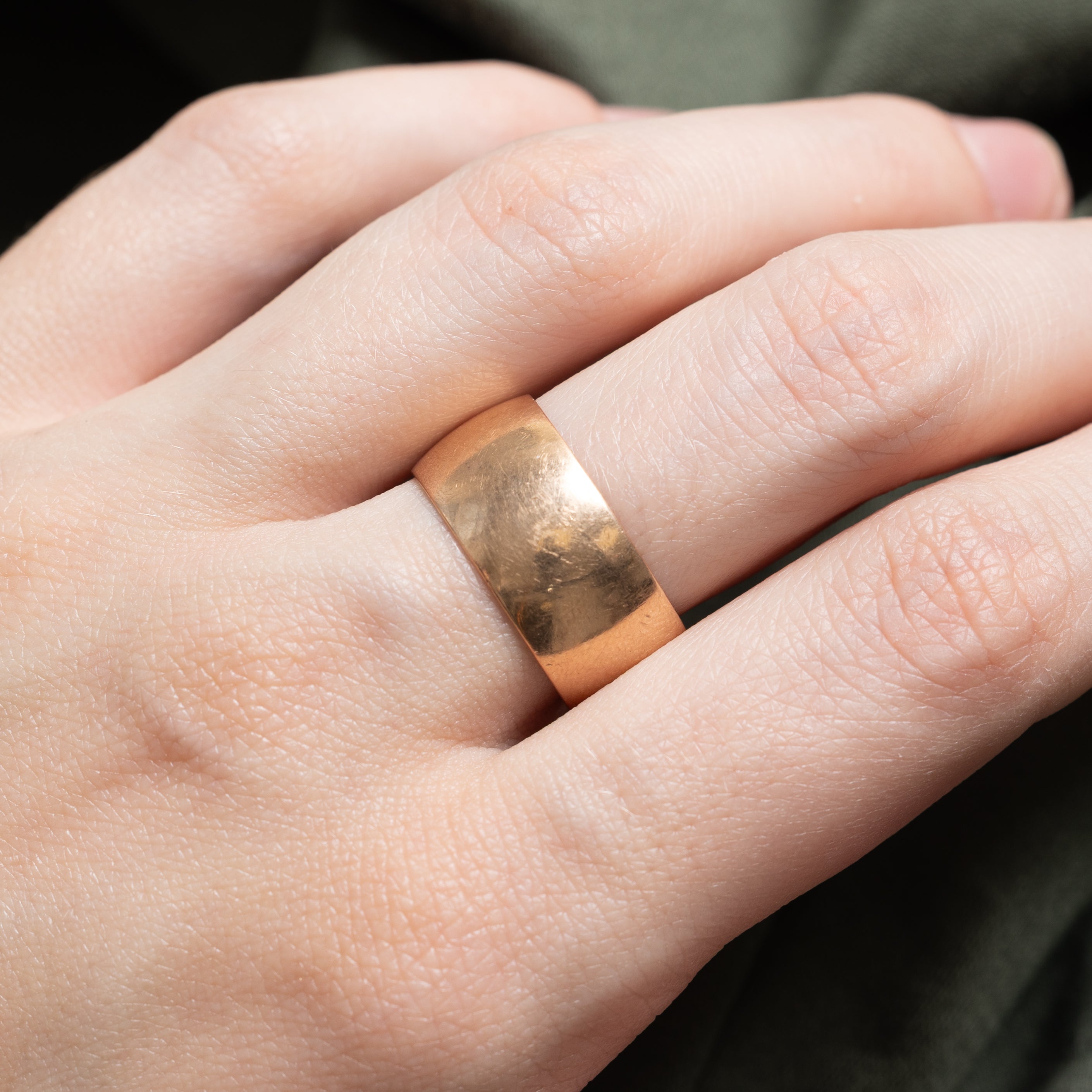 1974 Soviet Hallmarked 14k Rose Gold Cigar Band | 9.60mm | SZ 9.25
