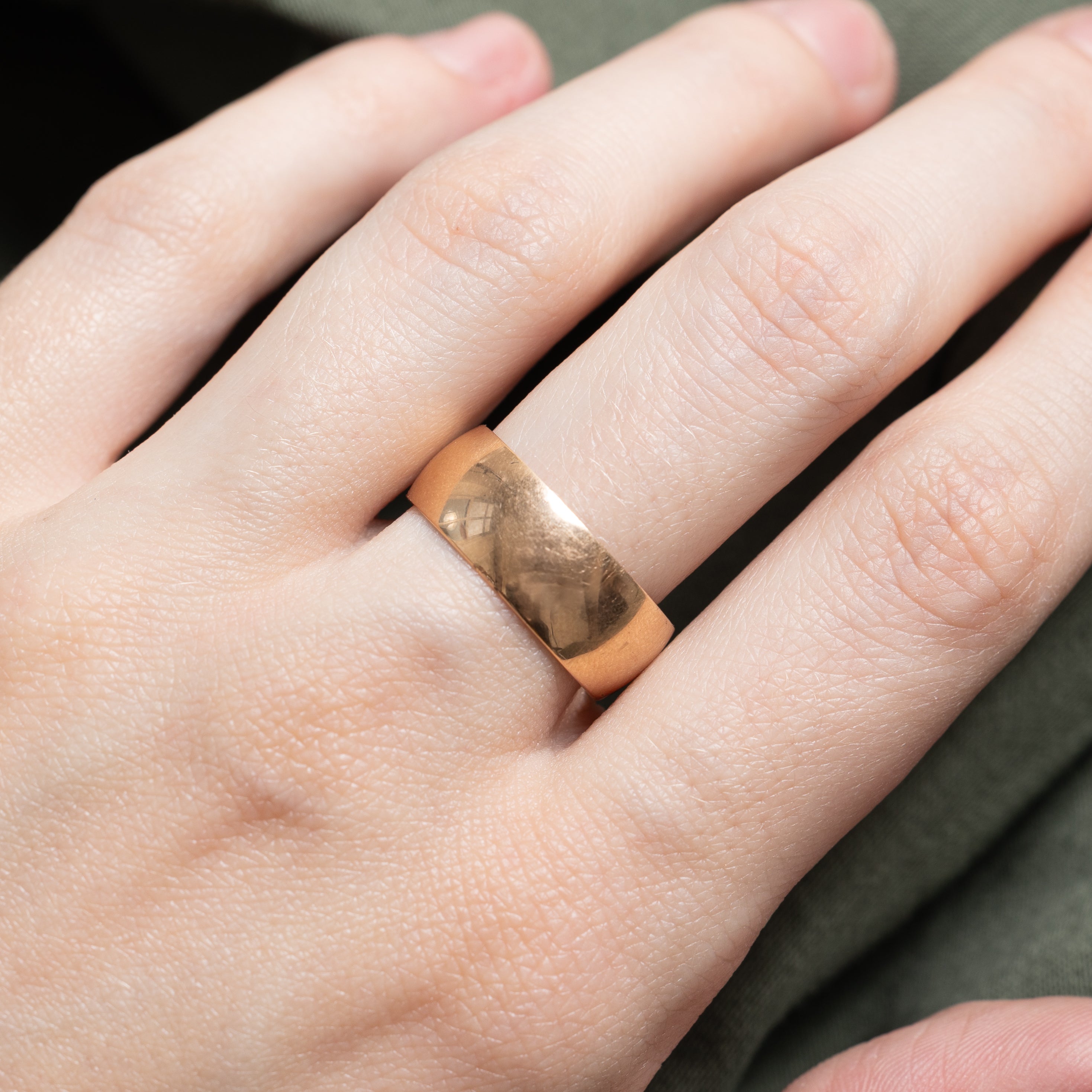 1977 Soviet Hallmarks 14k Rose Gold Cigar Band | 7.74 | SZ 9