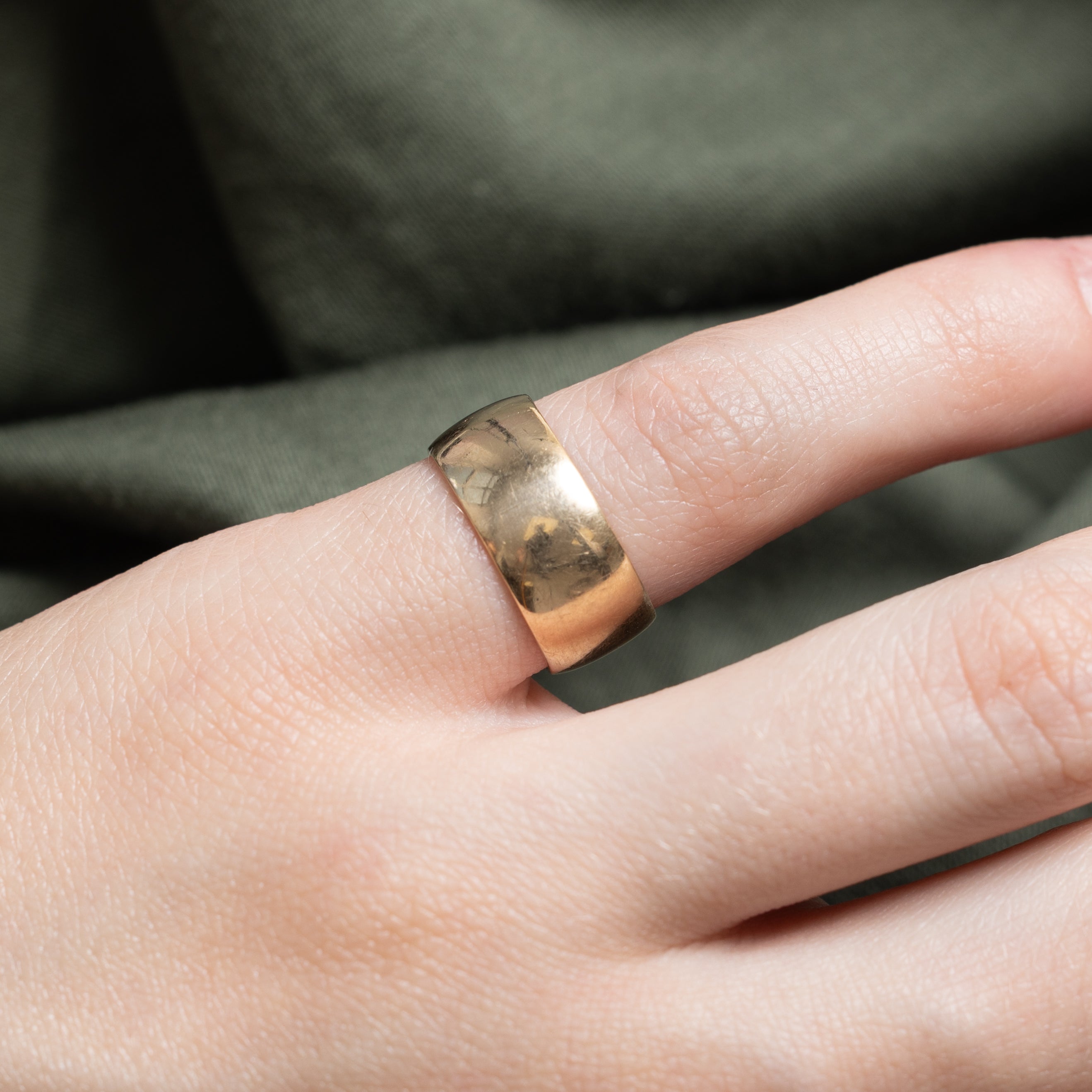 Pseudo Hallmarked 15k Yellow Gold Cigar Band | 7.66 | SZ 3.25
