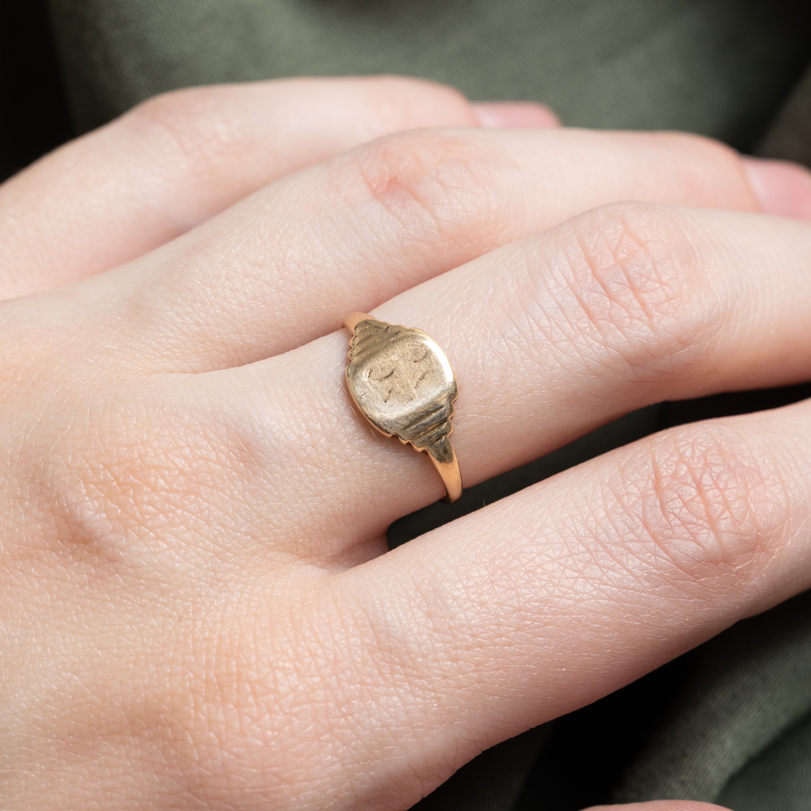 1952 Birmingham 9k Yellow Gold Signet Ring | SZ 6