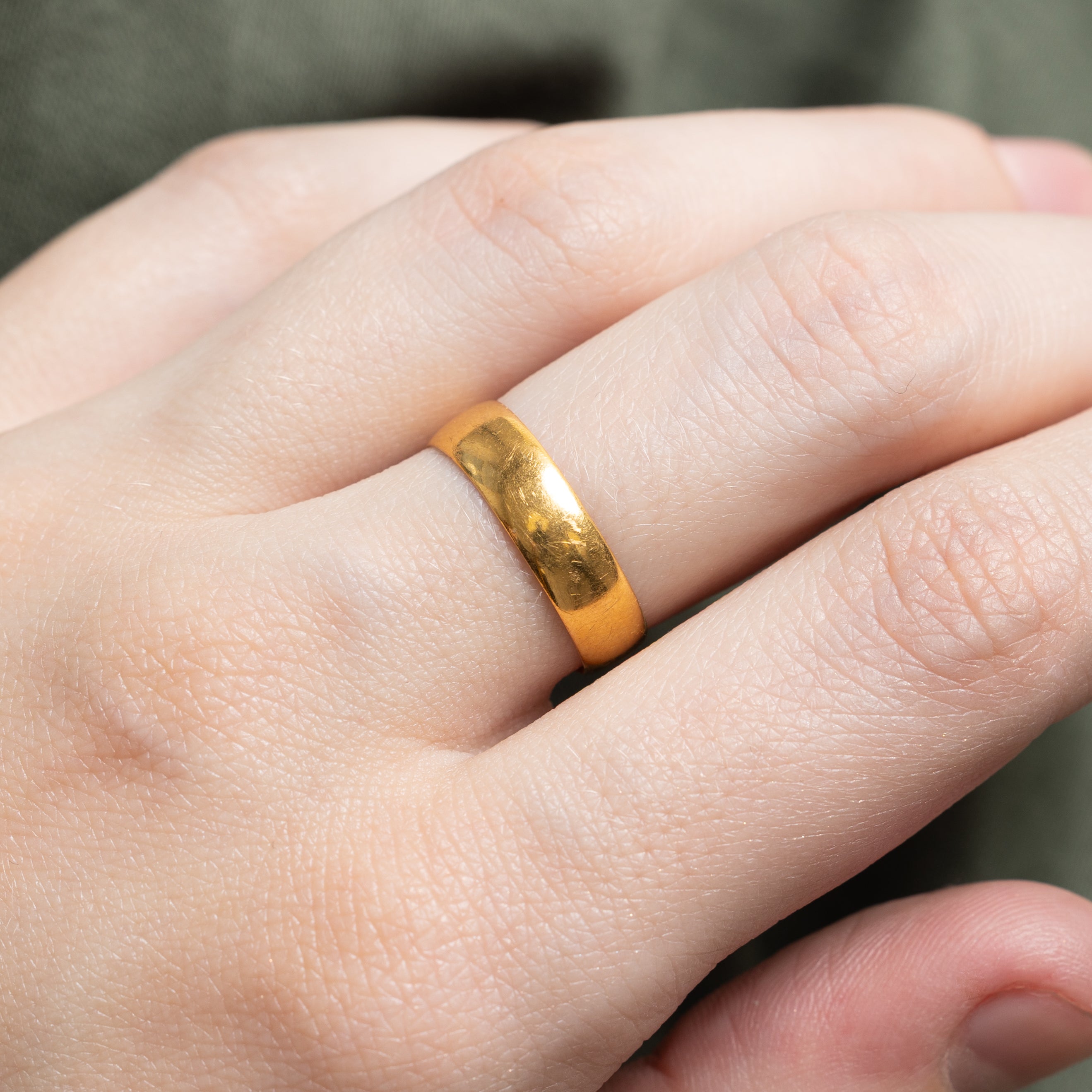 Victorian Birmingham 22k Yellow Gold Band | 5.07mm | SZ 7.25