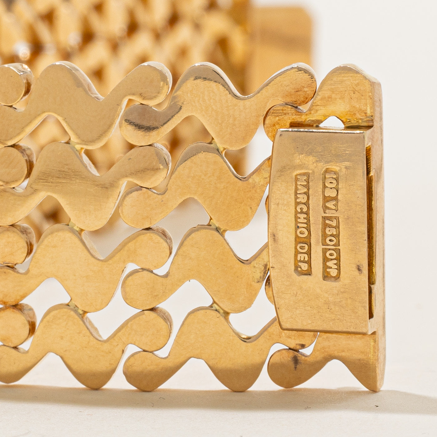 Vintage Italian 18K Yellow Gold Fancy Link Thick Chain Bracelet | 25mm | 7.5" |