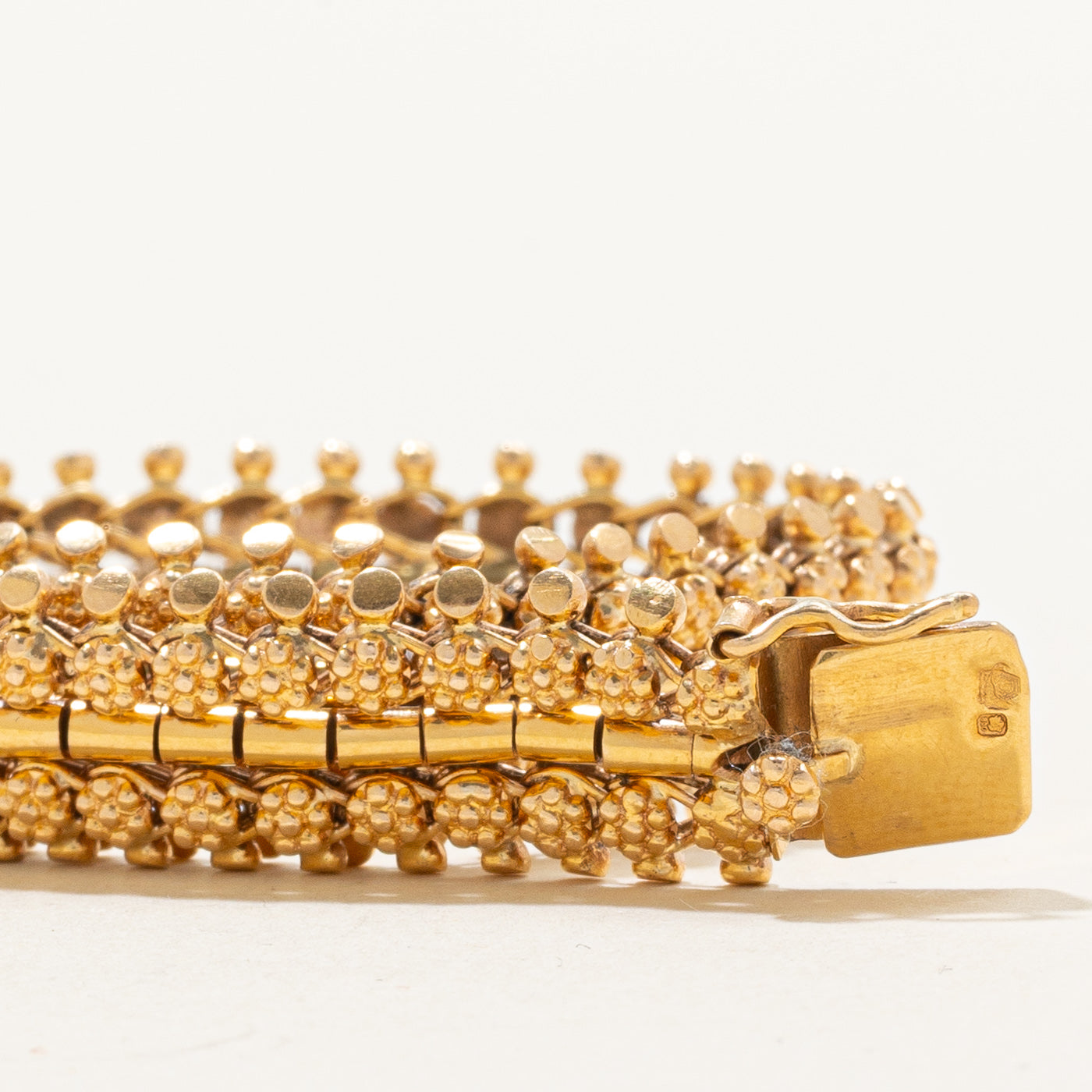 Bracelet vintage portugais à maillons ornés en or 19 carats | 11,29 mm | 17,1 cm |