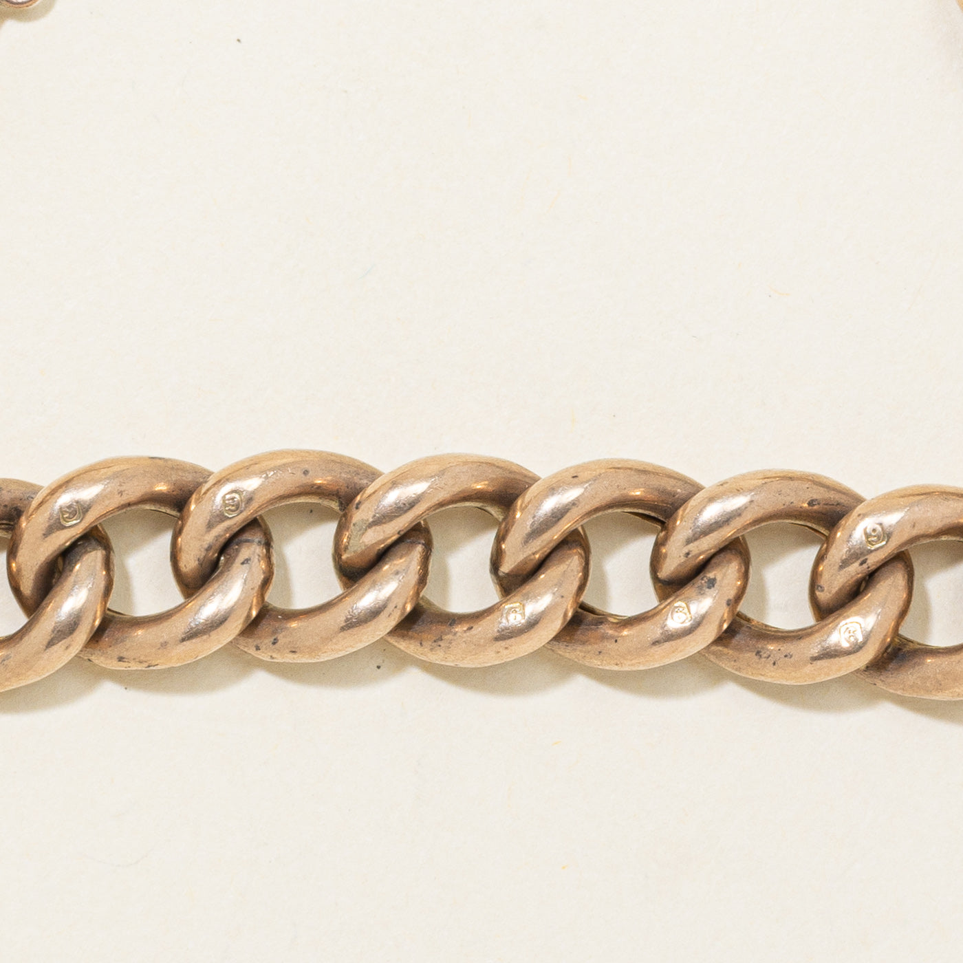 Bracelet à maillons cadenas en or rose 9 carats Birmingham 1907 | 10,47 mm | 8 pouces |