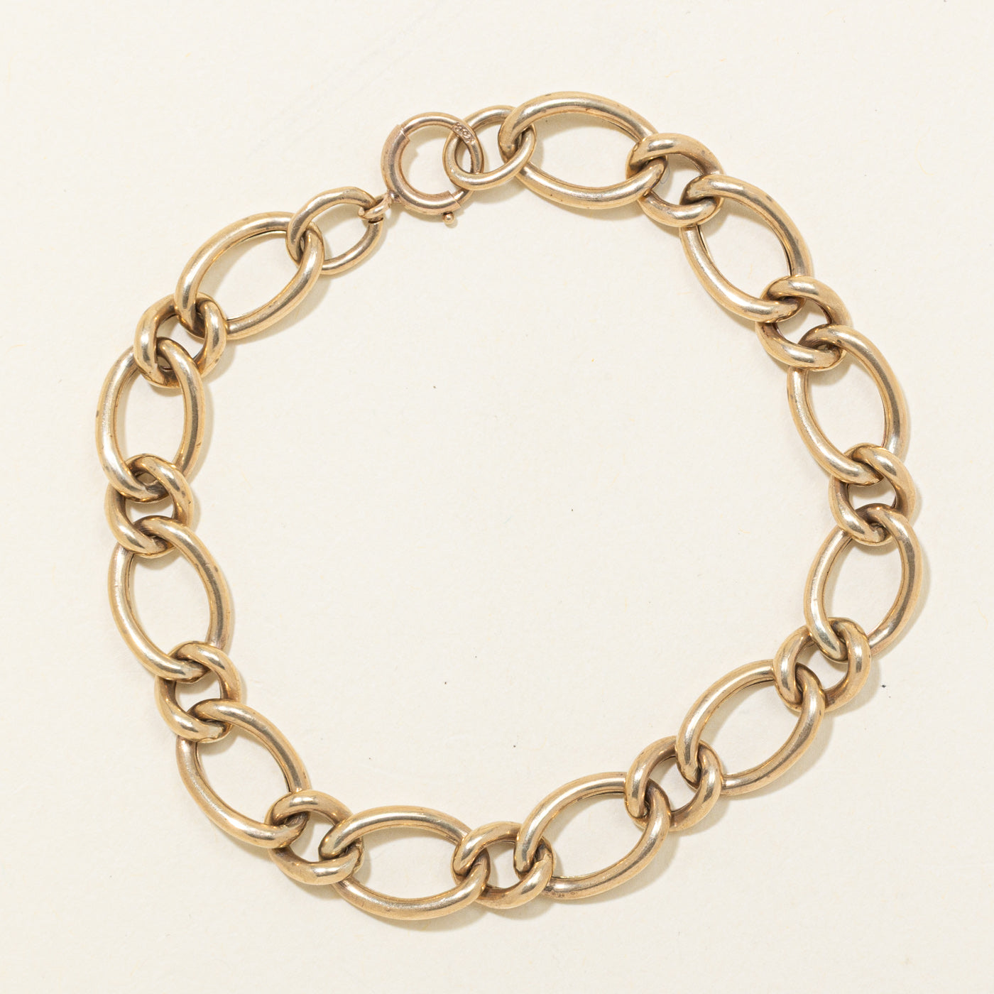1976 Birmingham 9K Yellow Gold Curb Link Chain Bracelet | 9.70mm | 7.5" |