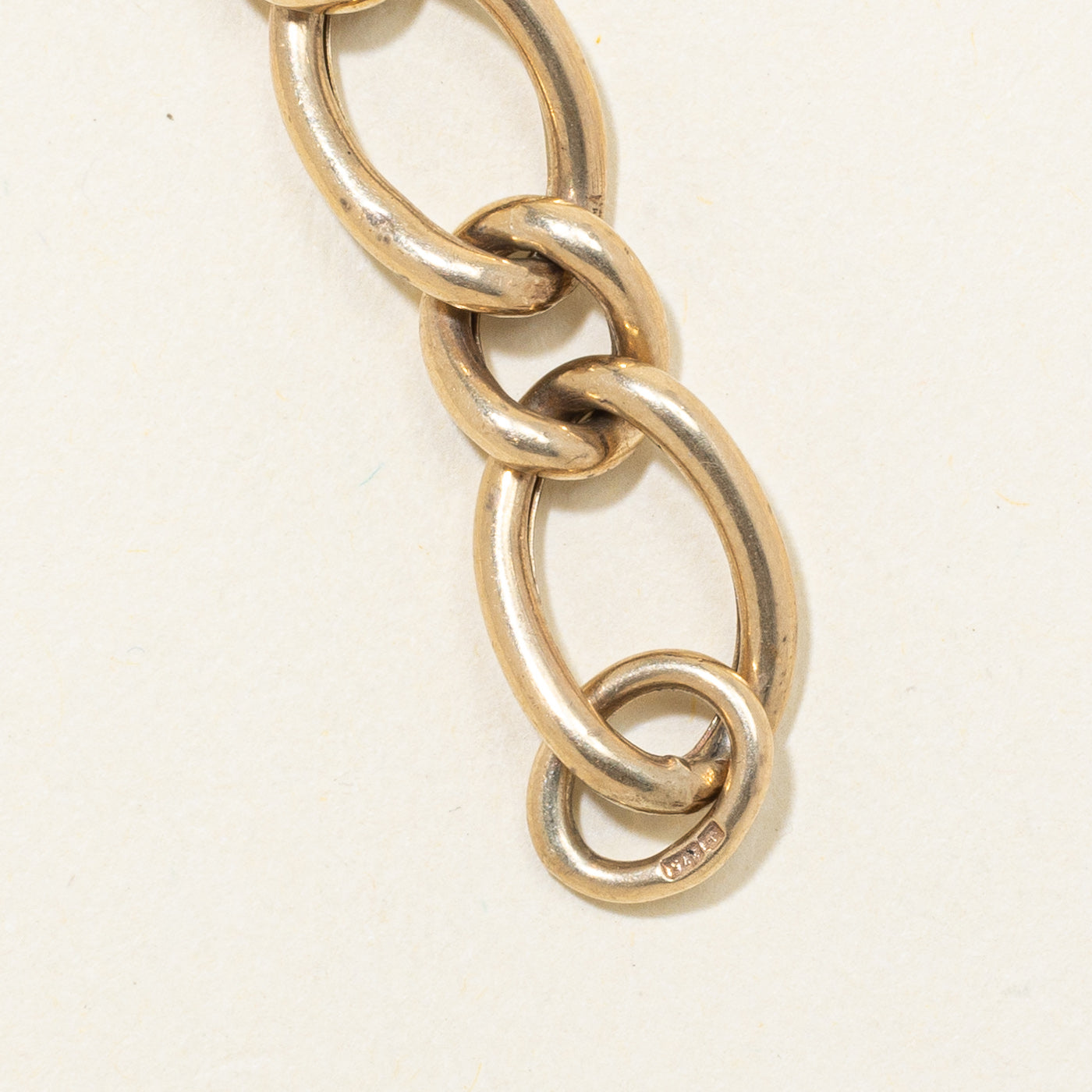 Bracelet chaîne gourmette en or jaune 9 carats Birmingham 1976 | 9,70 mm | 7,5" |