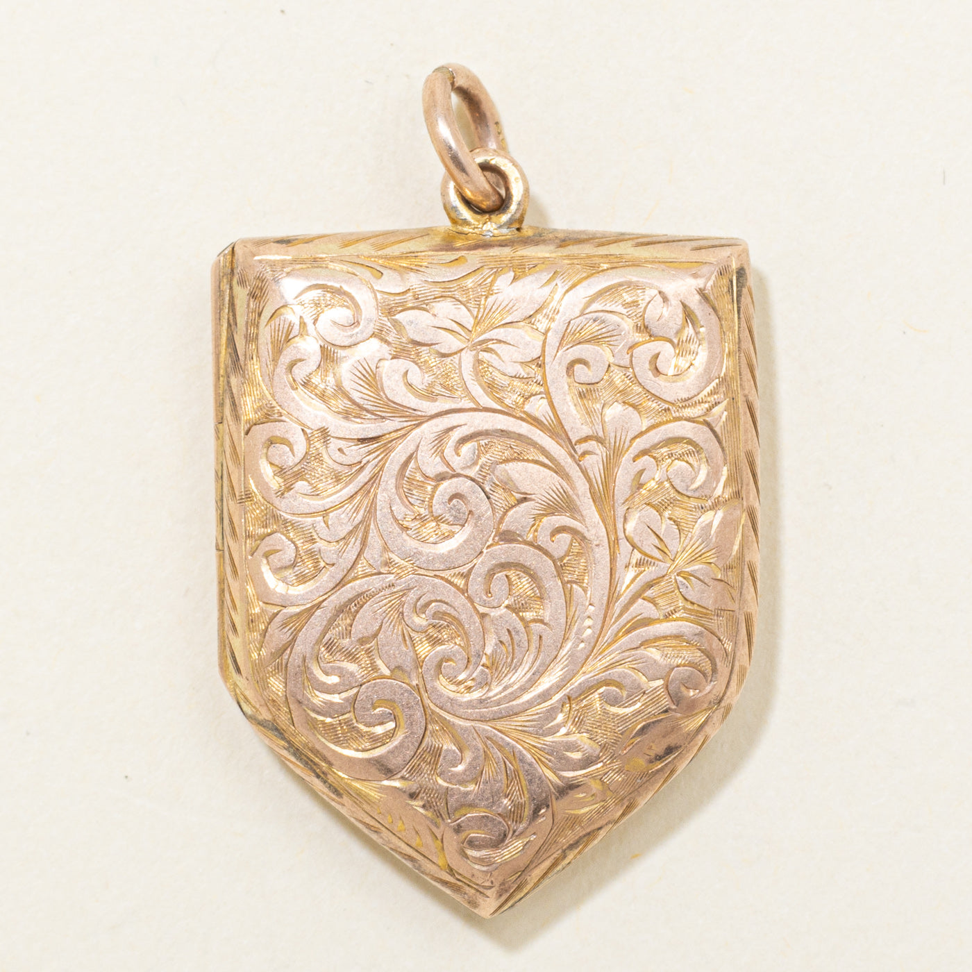 1907 Birmingham 9K Scrollwork Engraved Locket