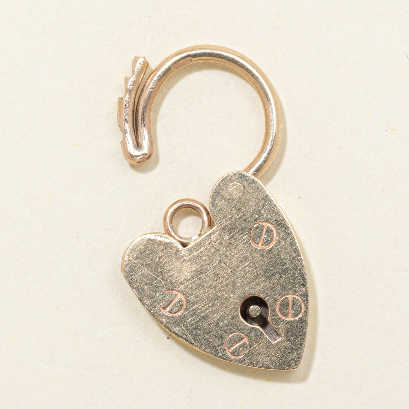 1968 Birmingham 9K Heart Padlock Charm