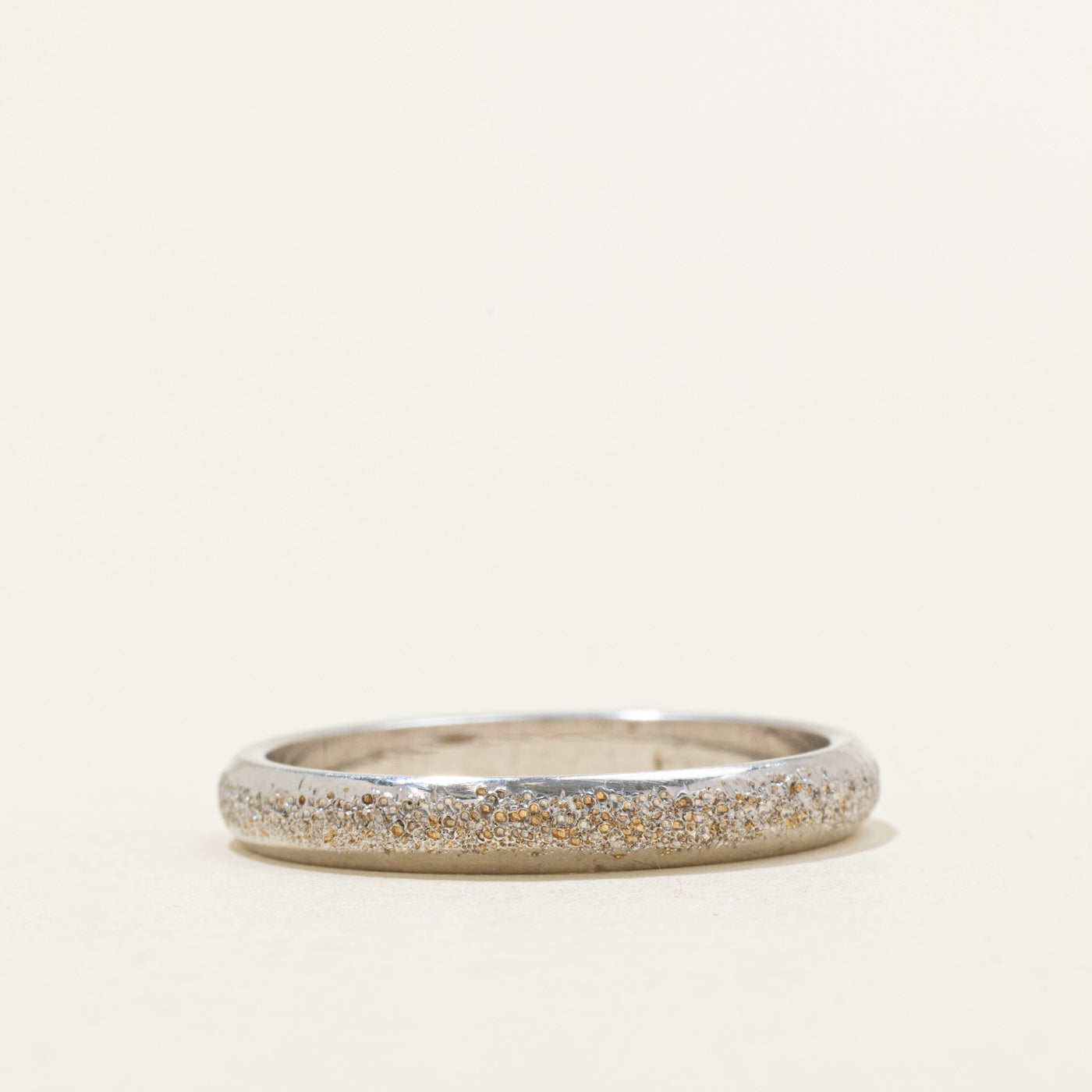 Italian 18K White Gold Textured Band | 3.38mm | SZ 11.25 |