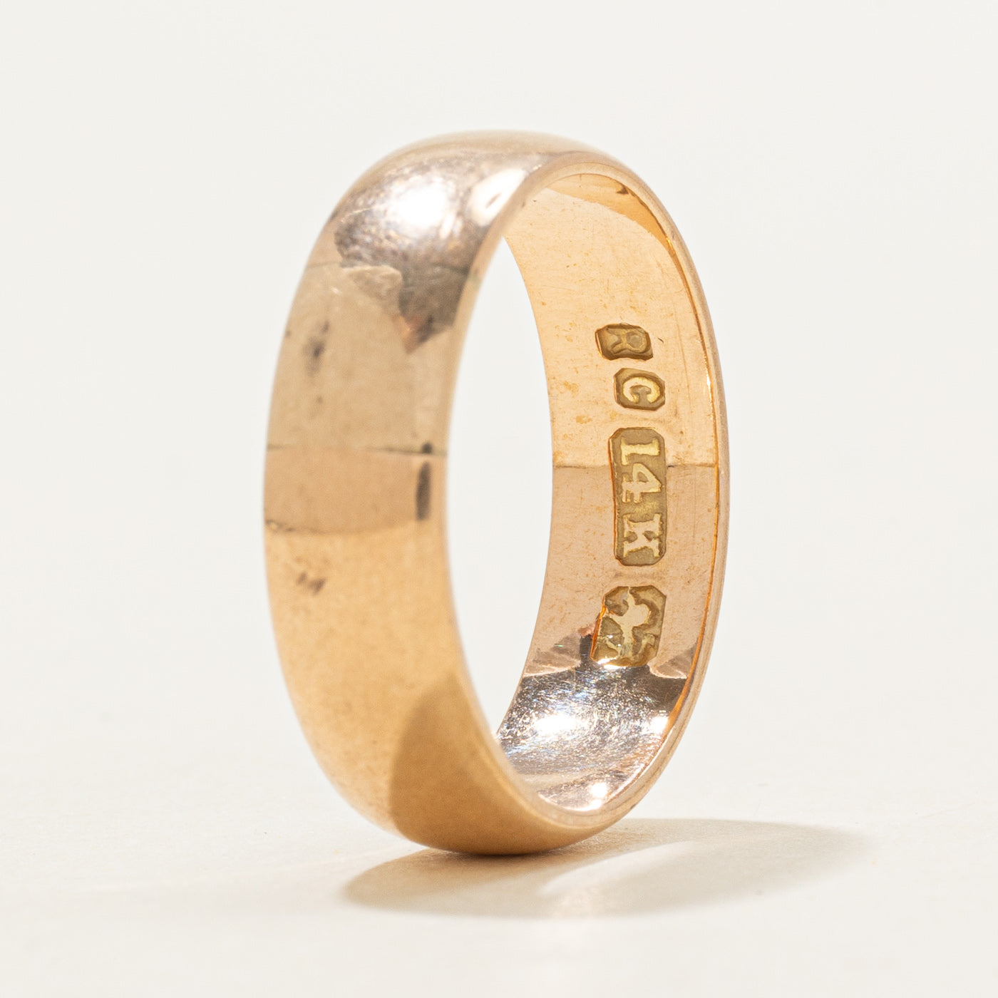 Bague vintage canadienne en or rose 14 carats (poinçon pseudo) | 5,46 mm | Taille 7 |