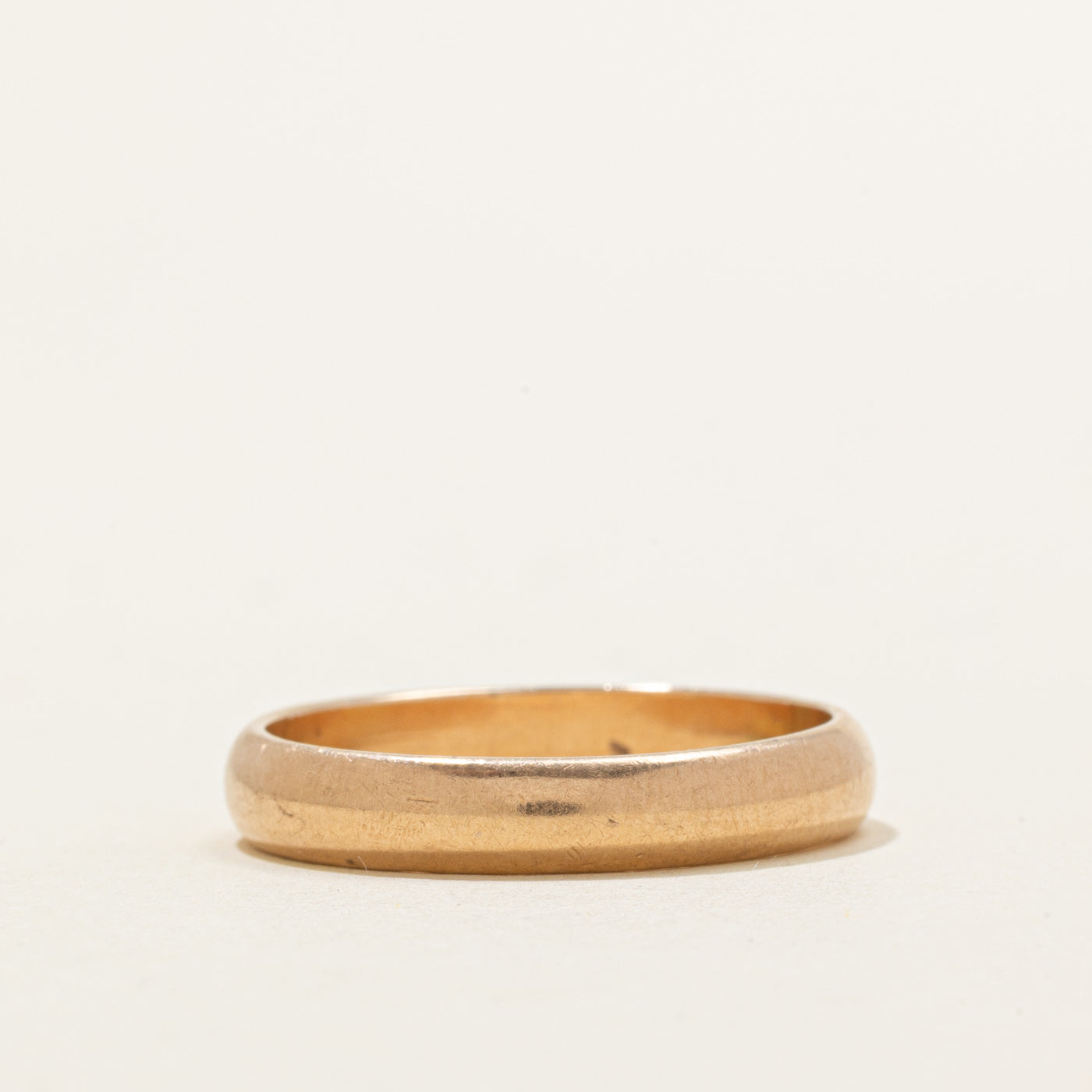 Bague ukrainienne en or rose 14 carats, poinçonnée soviétique, 1977 | 4,14 mm | Taille 10 |