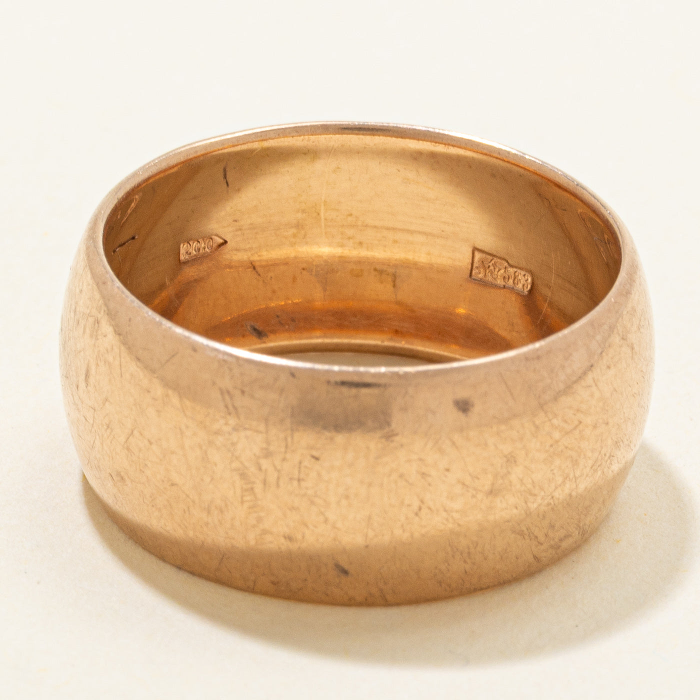 1972 Ukrainian 14K Rose Gold Cigar Band | 10.95mm | SZ 11.5 |