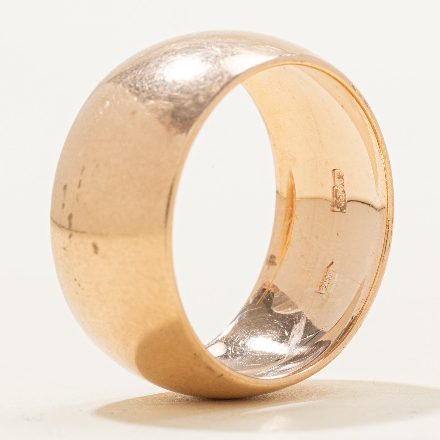 Bague de cigare ukrainienne en or rose 14 carats de 1972 | 11,04 mm | Taille 11,25 |