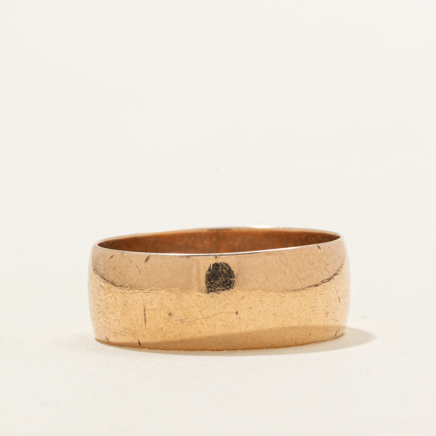 Bague soviétique en or rose 14 carats poinçonnée de 1971 | 7,71 mm | Taille 9,5 |