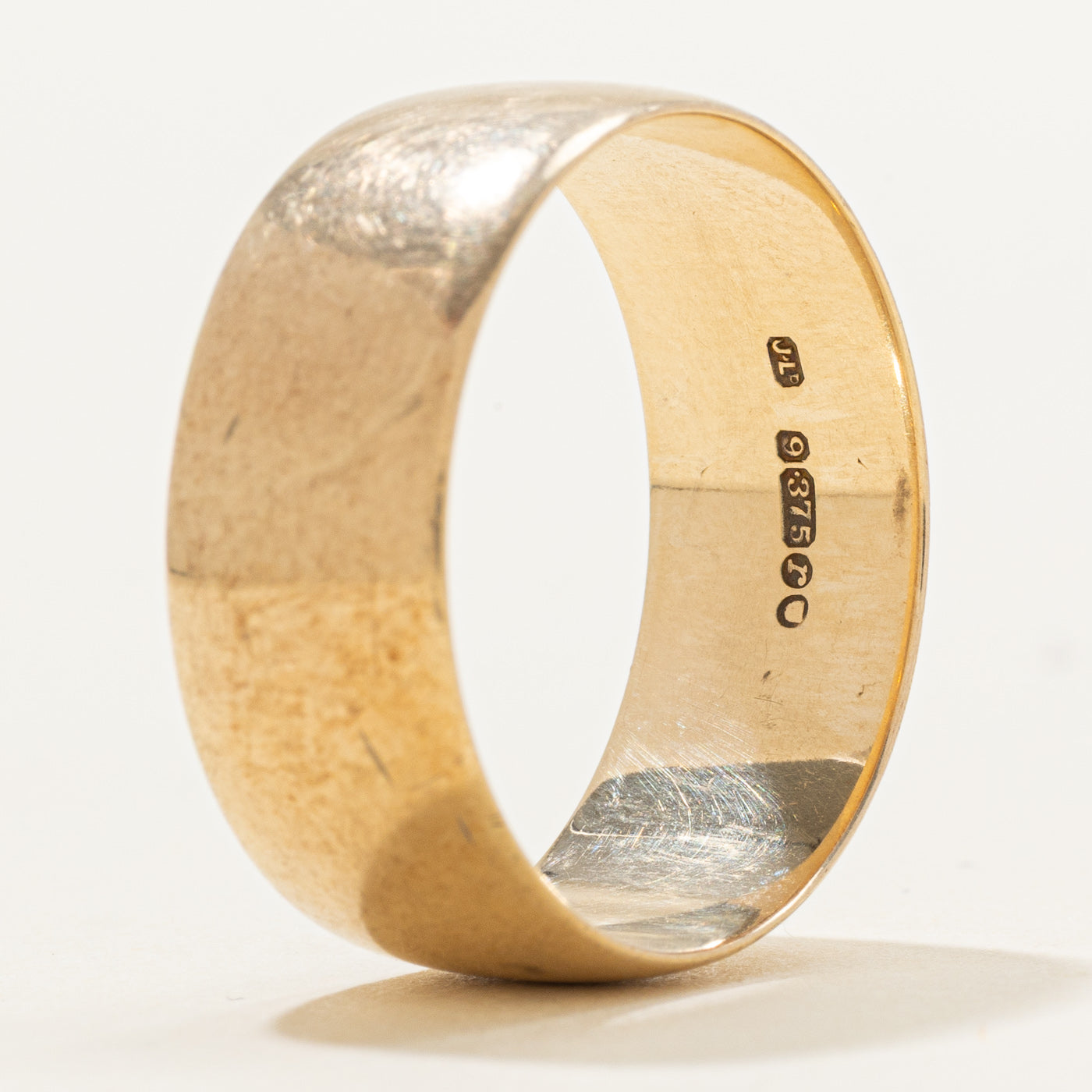 1972 London 9K Yellow Gold Cigar Band | 8.95mm | SZ 11.5 |