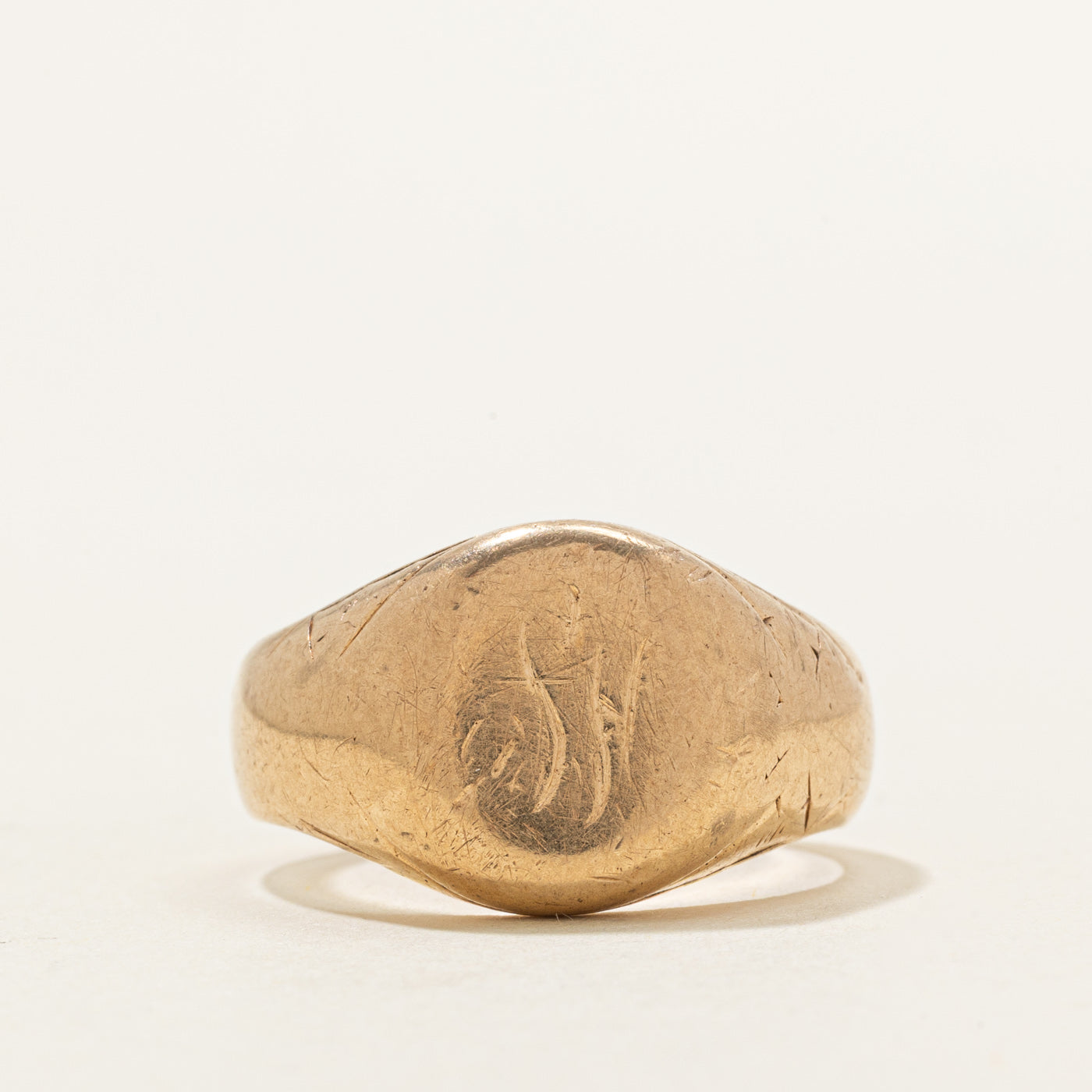 14K Yellow Gold "SH" Initial Signet Ring | SZ 9 |