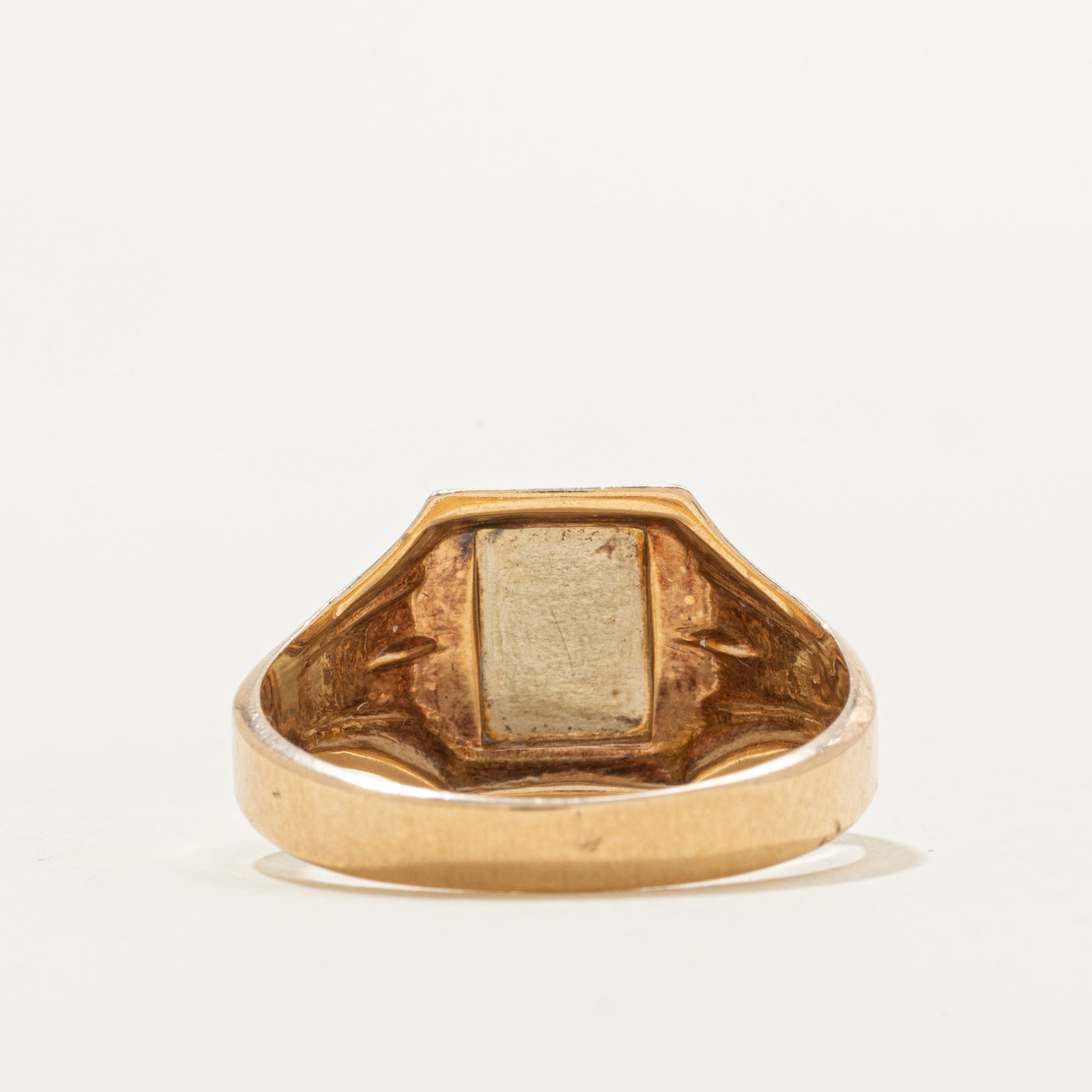 10K Two Tone Gold "RR" Initial Signet Ring | SZ 9 |