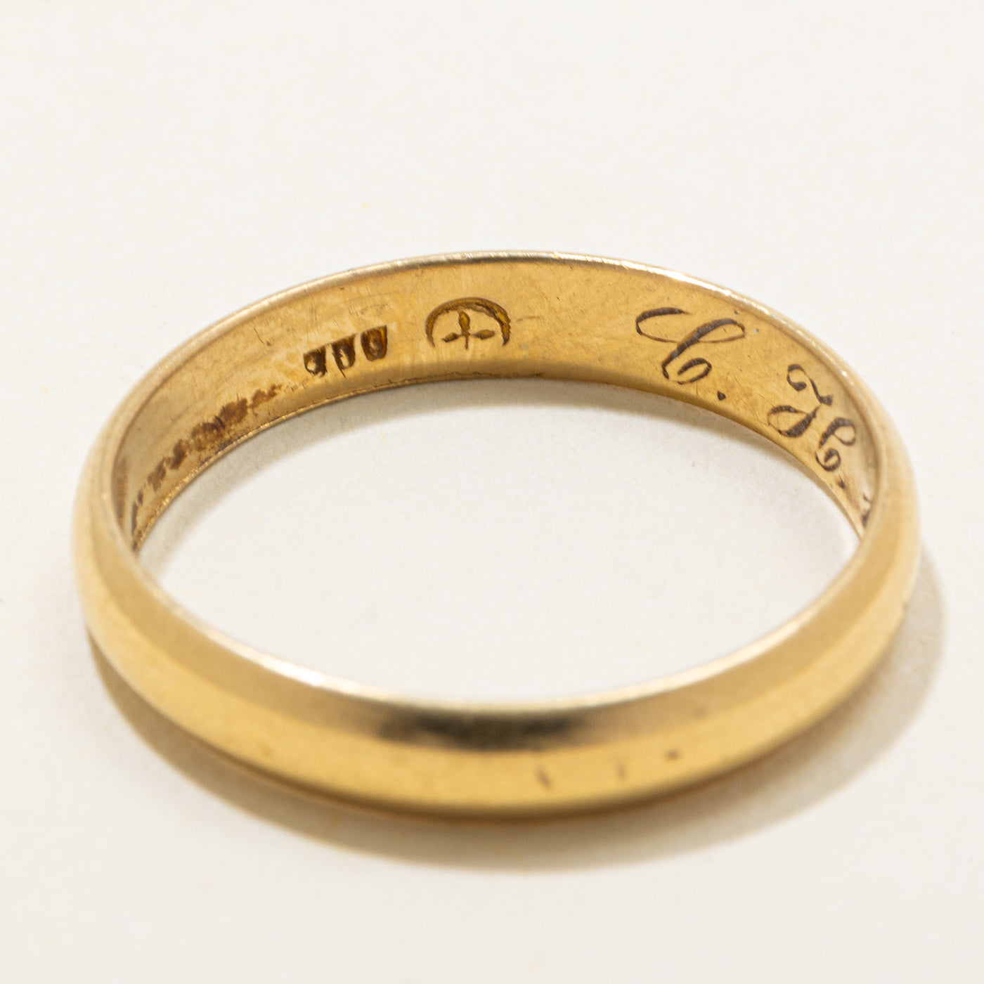 Alliance simple en or jaune 21 carats | 3,49 mm | Taille 7,75 |