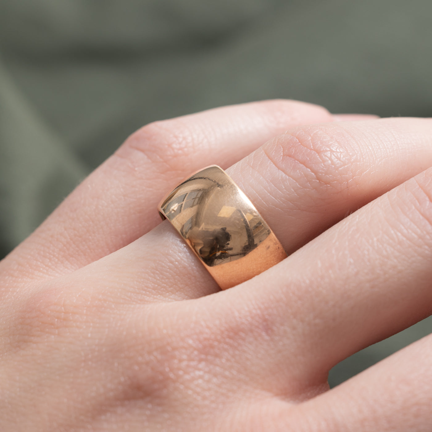 Bague de cigare ukrainienne en or rose 14 carats de 1973 | 10,75 mm | Taille 6,75 |