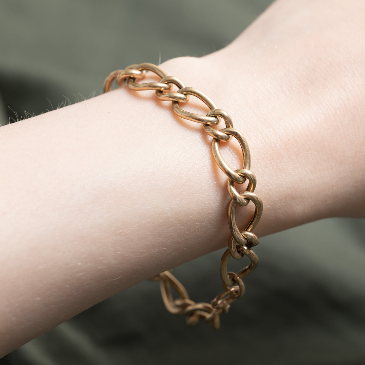 1976 Birmingham 9K Yellow Gold Curb Link Chain Bracelet | 9.70mm | 7.5" |