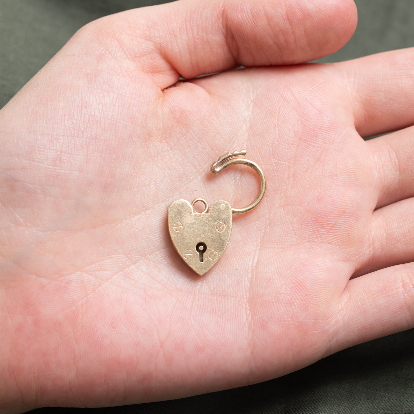 1968 Birmingham 9K Heart Padlock Charm