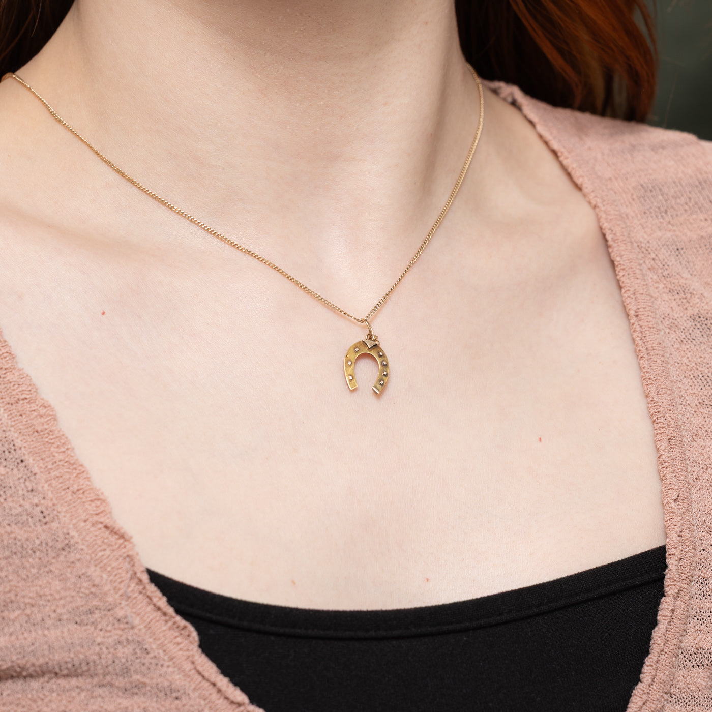 1884 Birmingham 15K Textured Horseshoe Charm