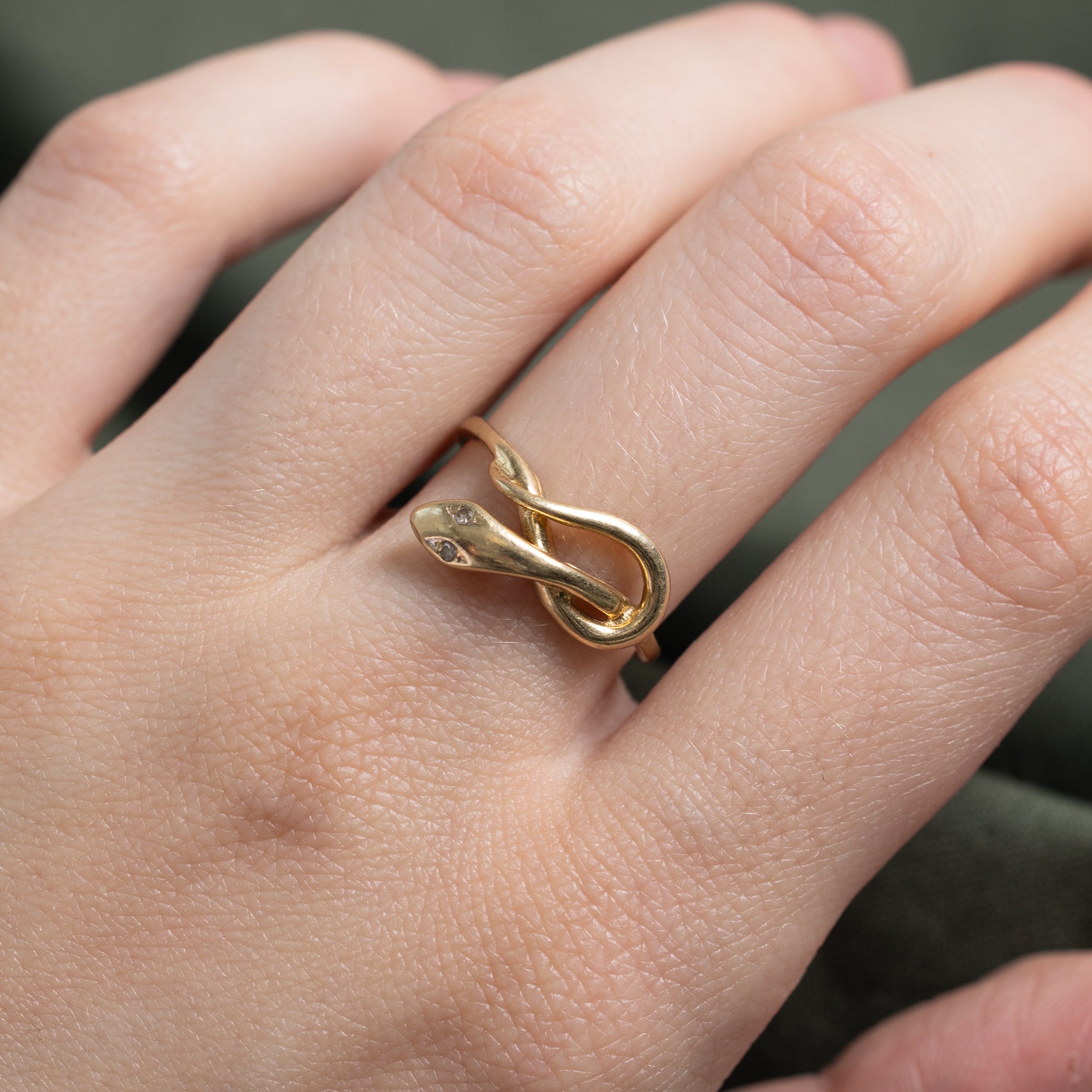 Two Stone Diamond Snake Ring | 0.06ctw | SZ 7.25