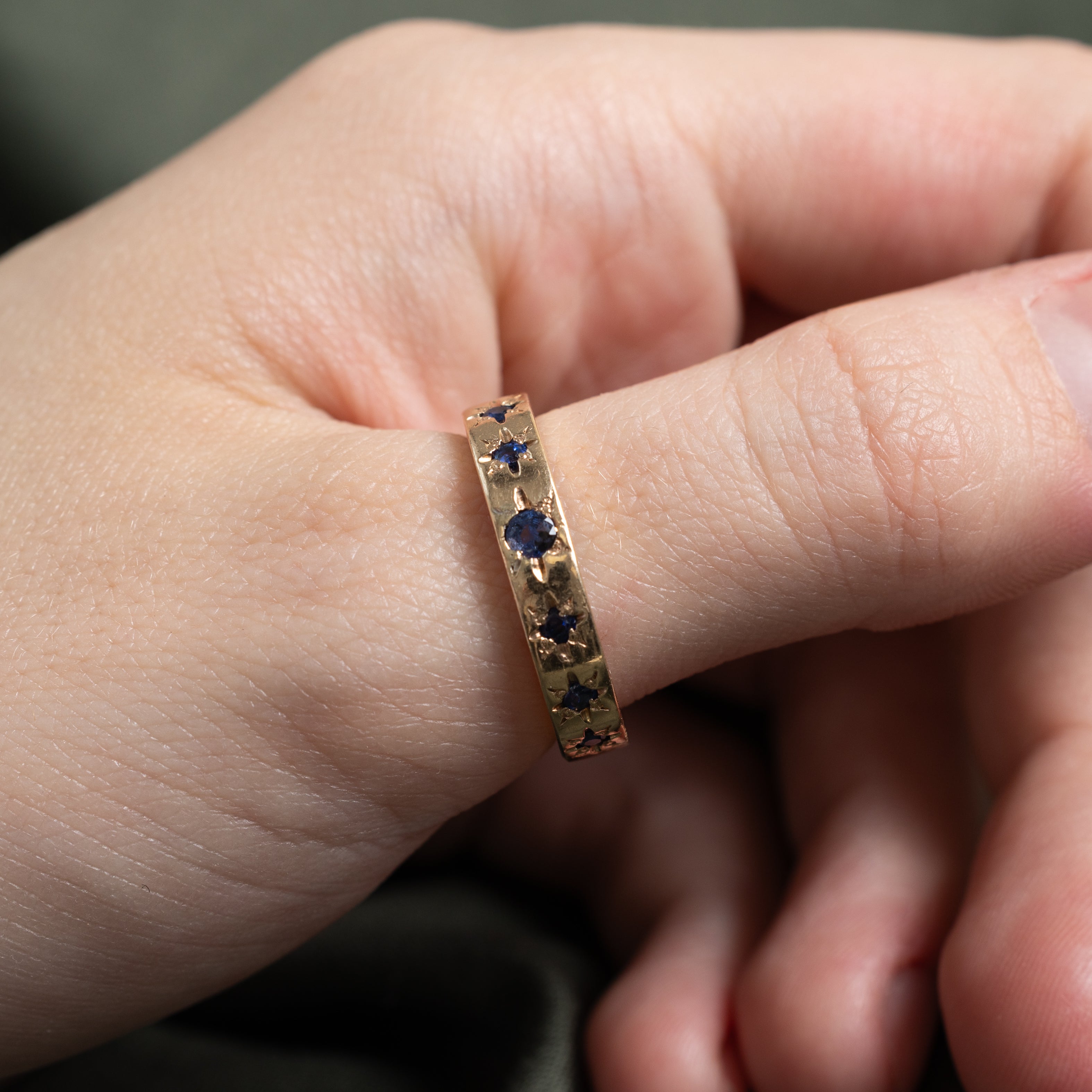 Bague sertie de saphirs en étoile | 0,50 ct | Taille 9