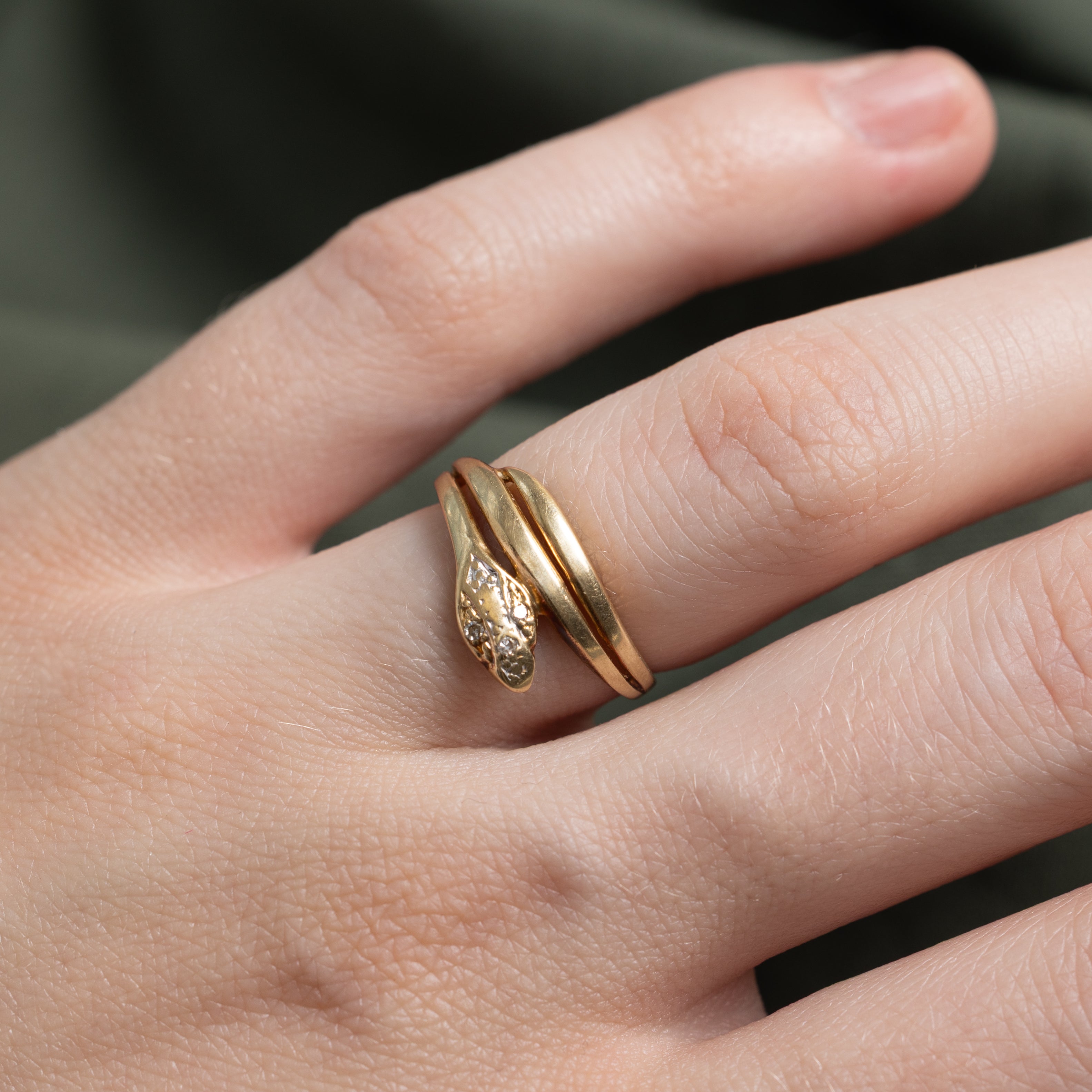 Bague serpent en diamant | 0,01 ct | Taille 4,75