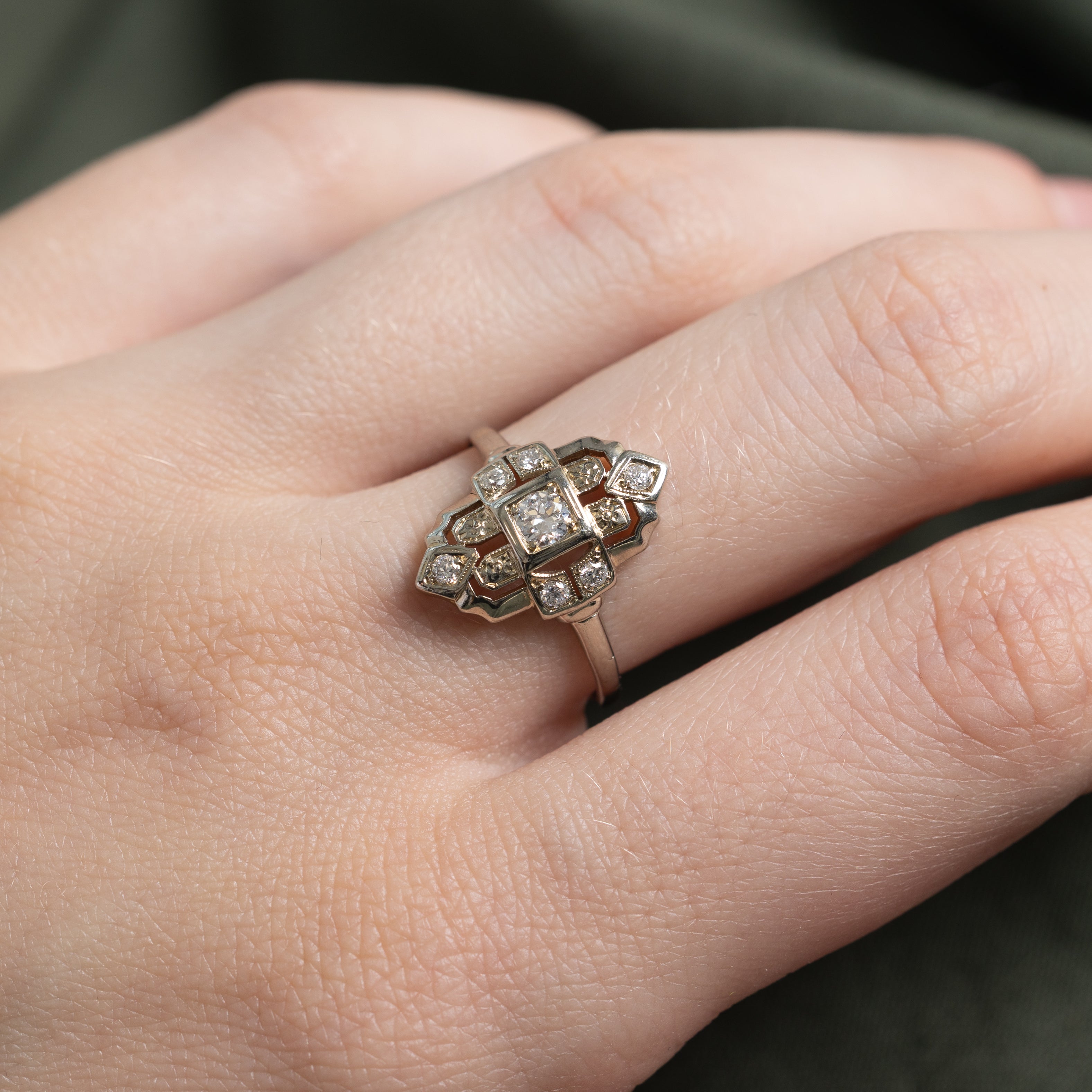 Bague en diamant des années 1940 | 0,26 ct | Taille 7,5