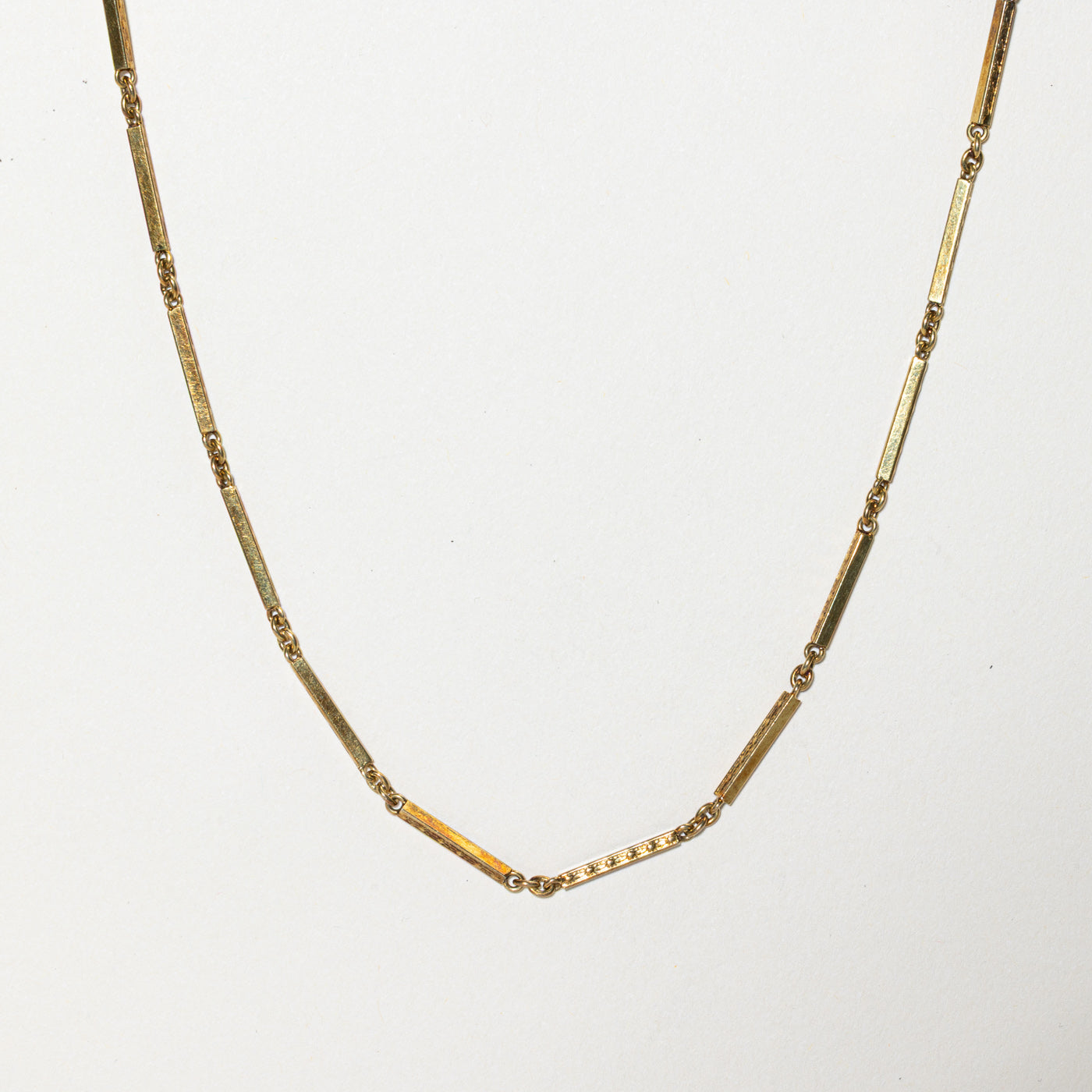 14k Yellow Gold Bar Link Watch Chain | 13"