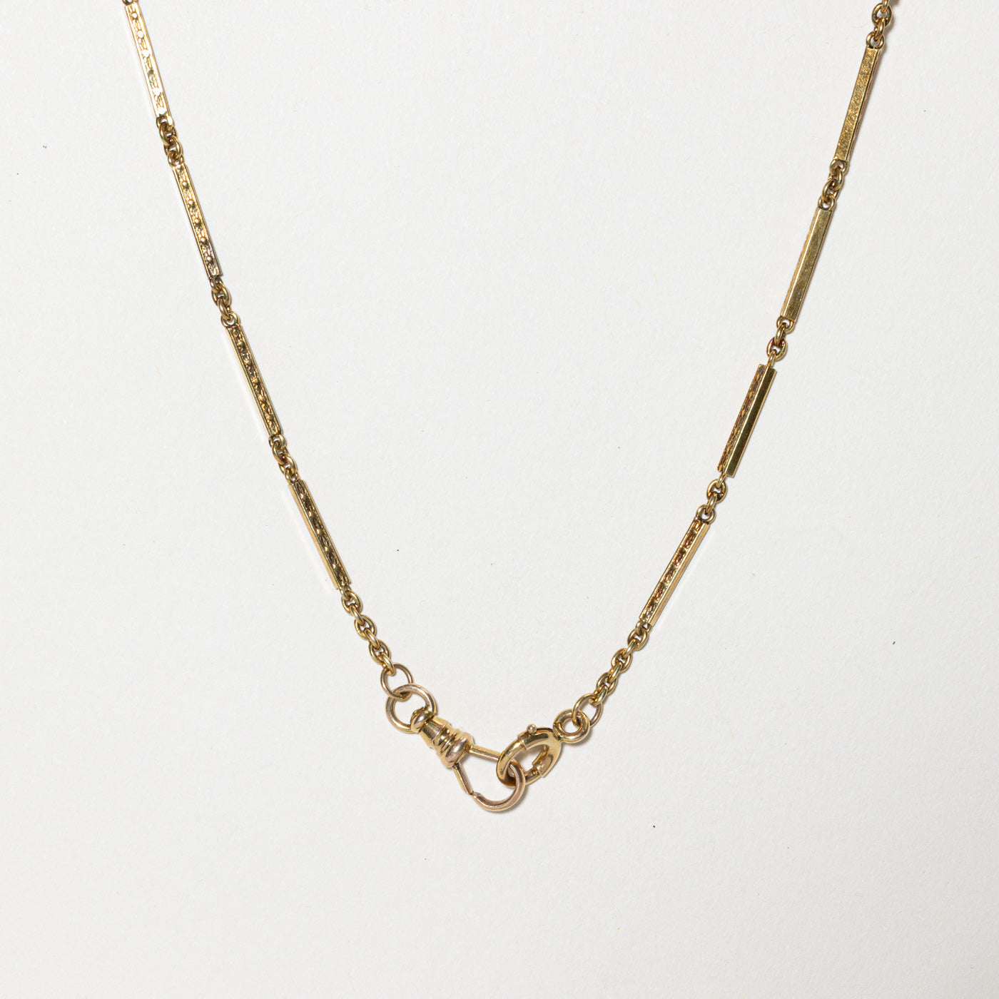 14k Yellow Gold Bar Link Watch Chain | 13"
