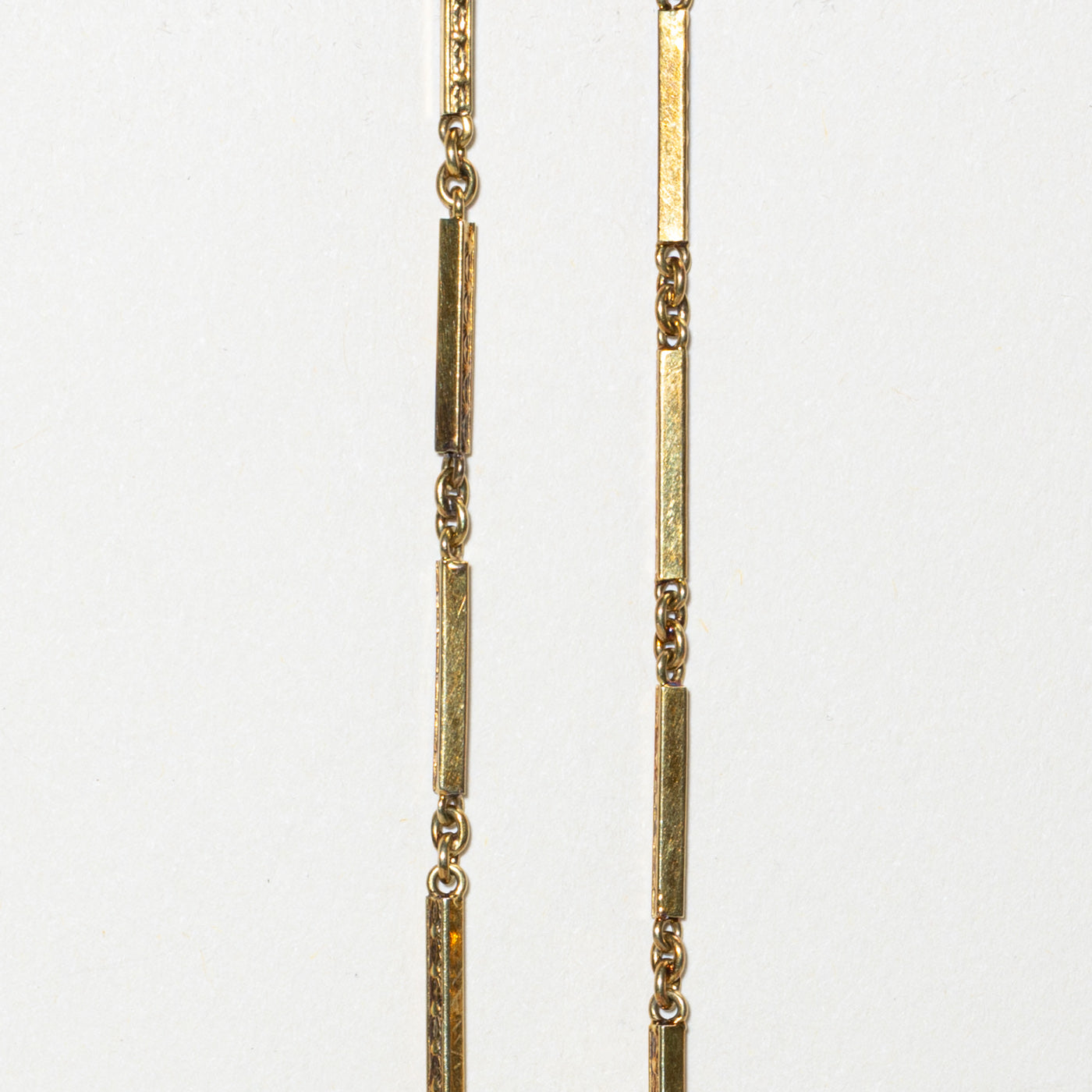 14k Yellow Gold Bar Link Watch Chain | 13"