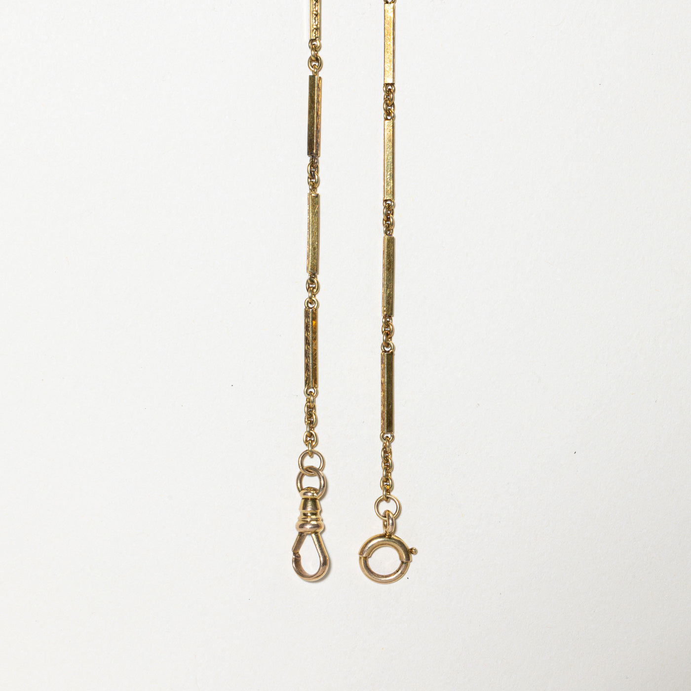 14k Yellow Gold Bar Link Watch Chain | 13"