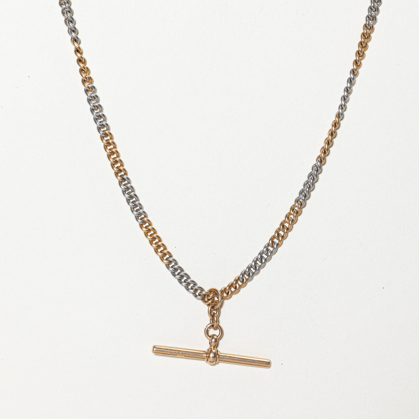 18k Two Tone Gold Watch Chain | 15"