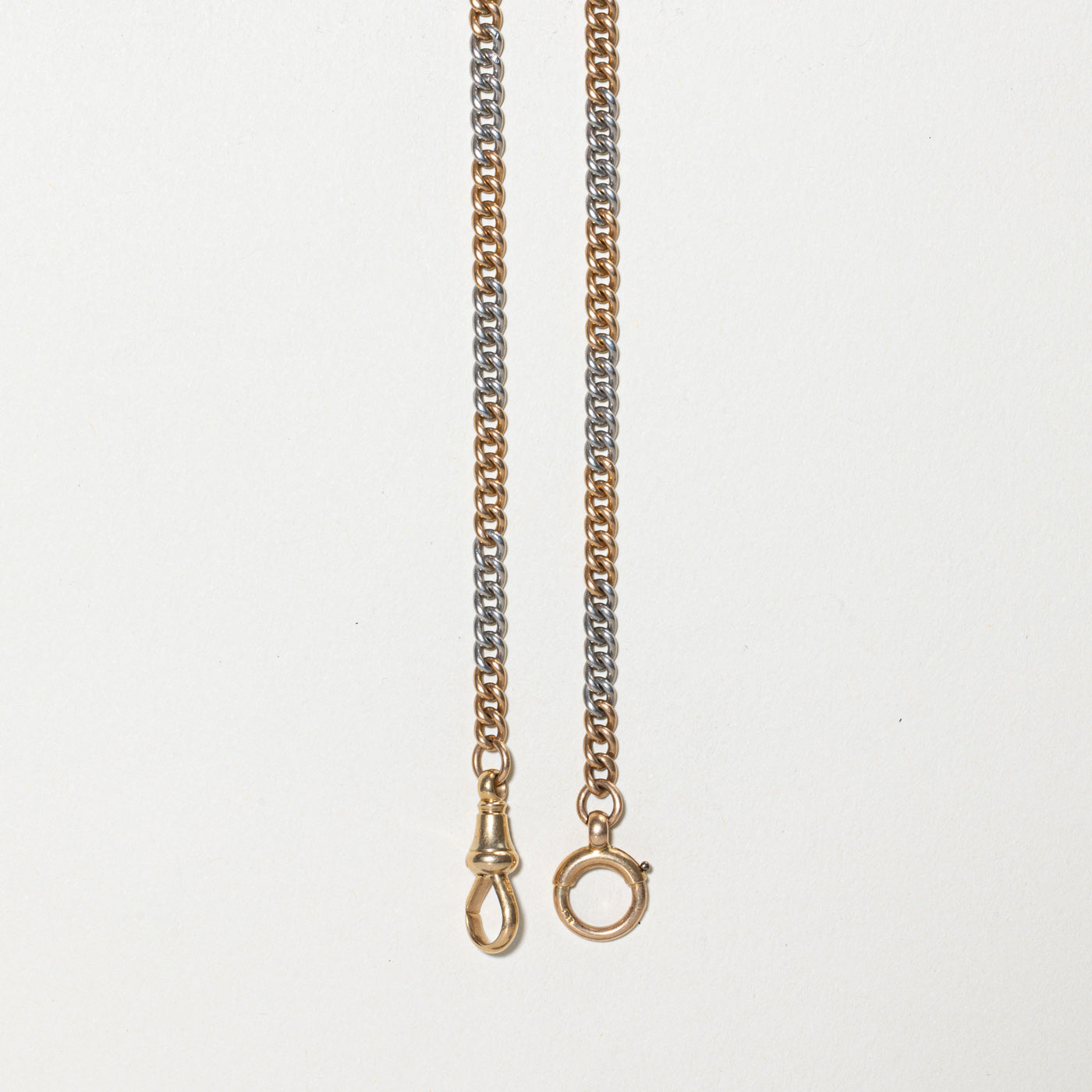 18k Two Tone Gold Watch Chain | 15"
