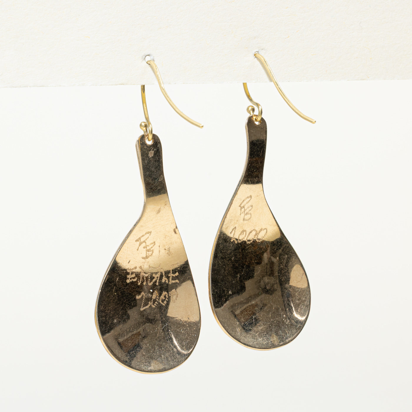18K Yellow Gold Indigenous Art Drop Earrings