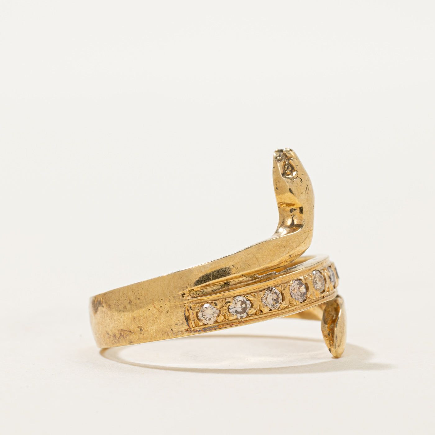 Diamond Coiled Snake Ring | 0.08ctw | SZ 8.5