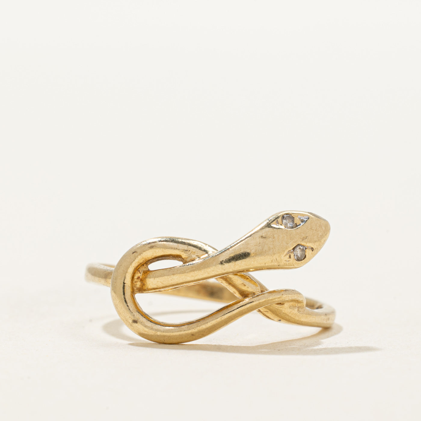 Two Stone Diamond Snake Ring | 0.06ctw | SZ 7.25