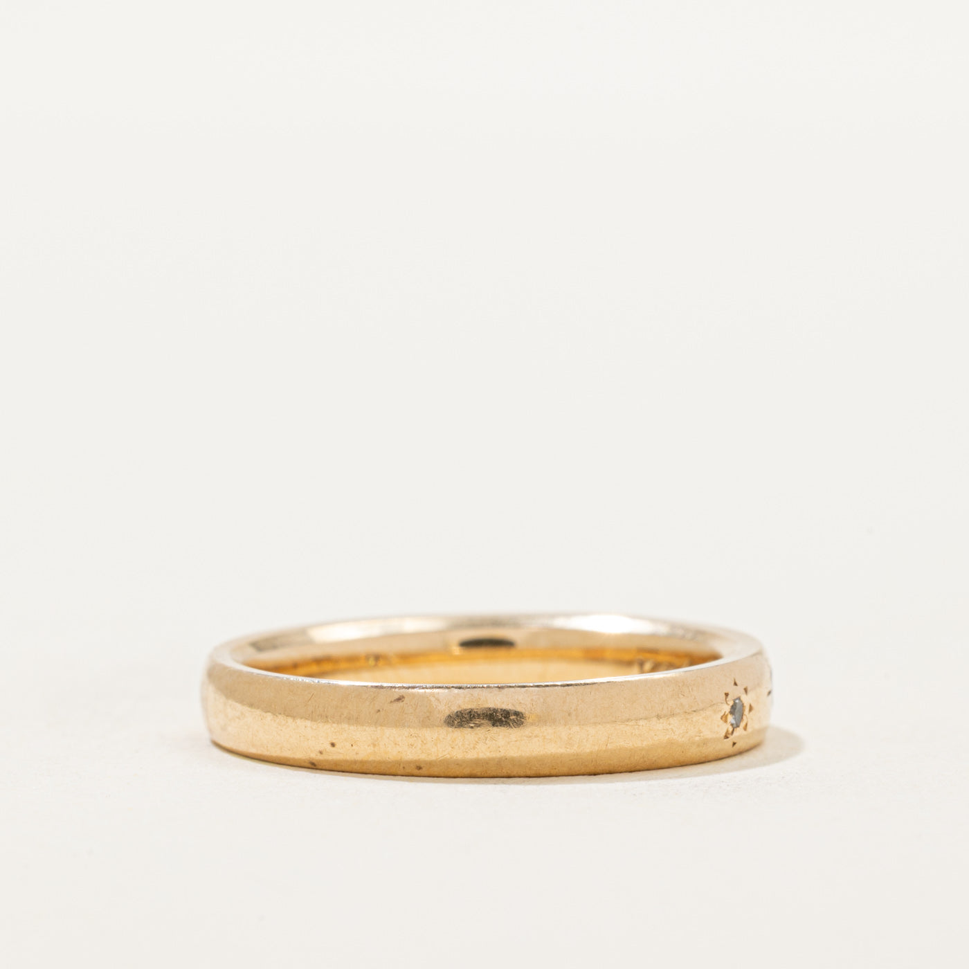 Bague vintage canadienne à trois diamants | 0,02 ct au total | Taille 6,5
