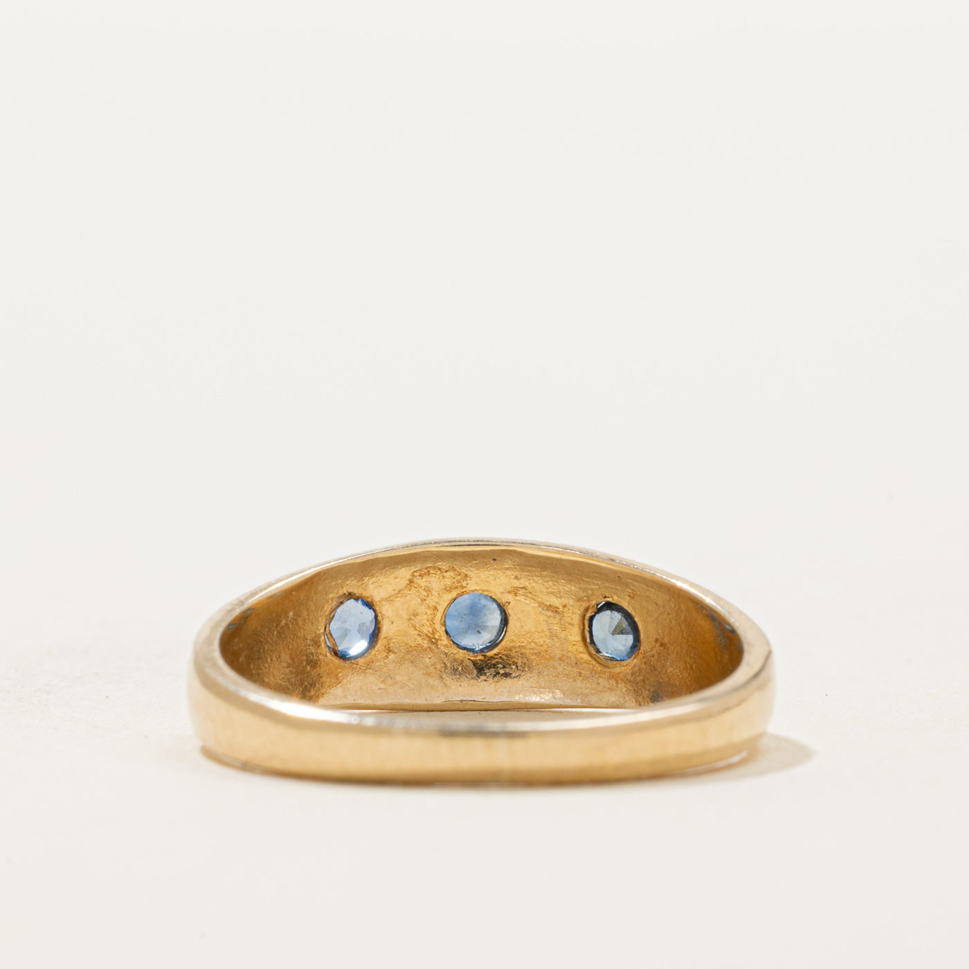 Birmingham Hallmarked Three Stone Sapphire Ring | 0.09ctw | SZ 5.75