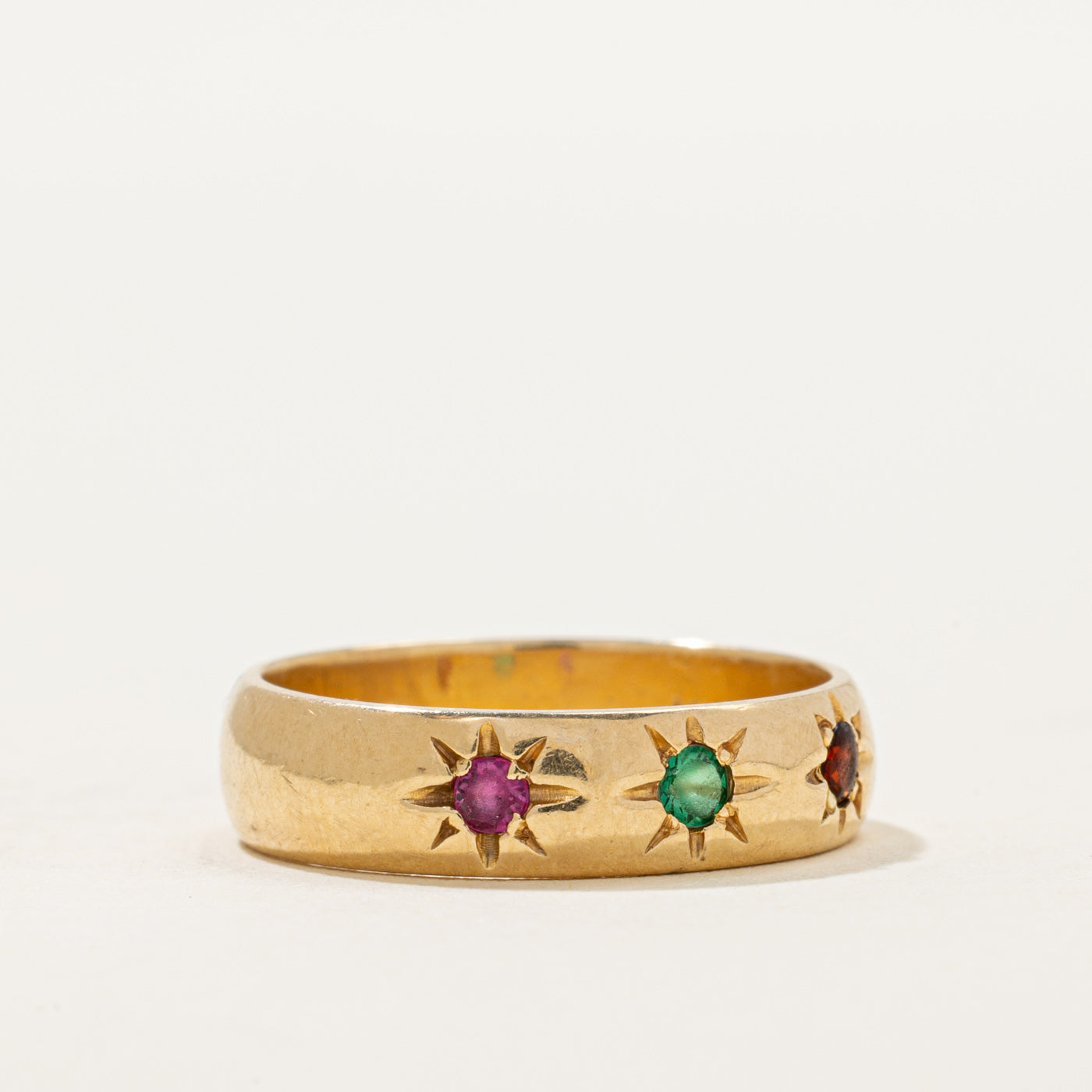 Star Set Ruby, Garnet, Synthetic Spinel Band | 0.22ctw | SZ 7.75