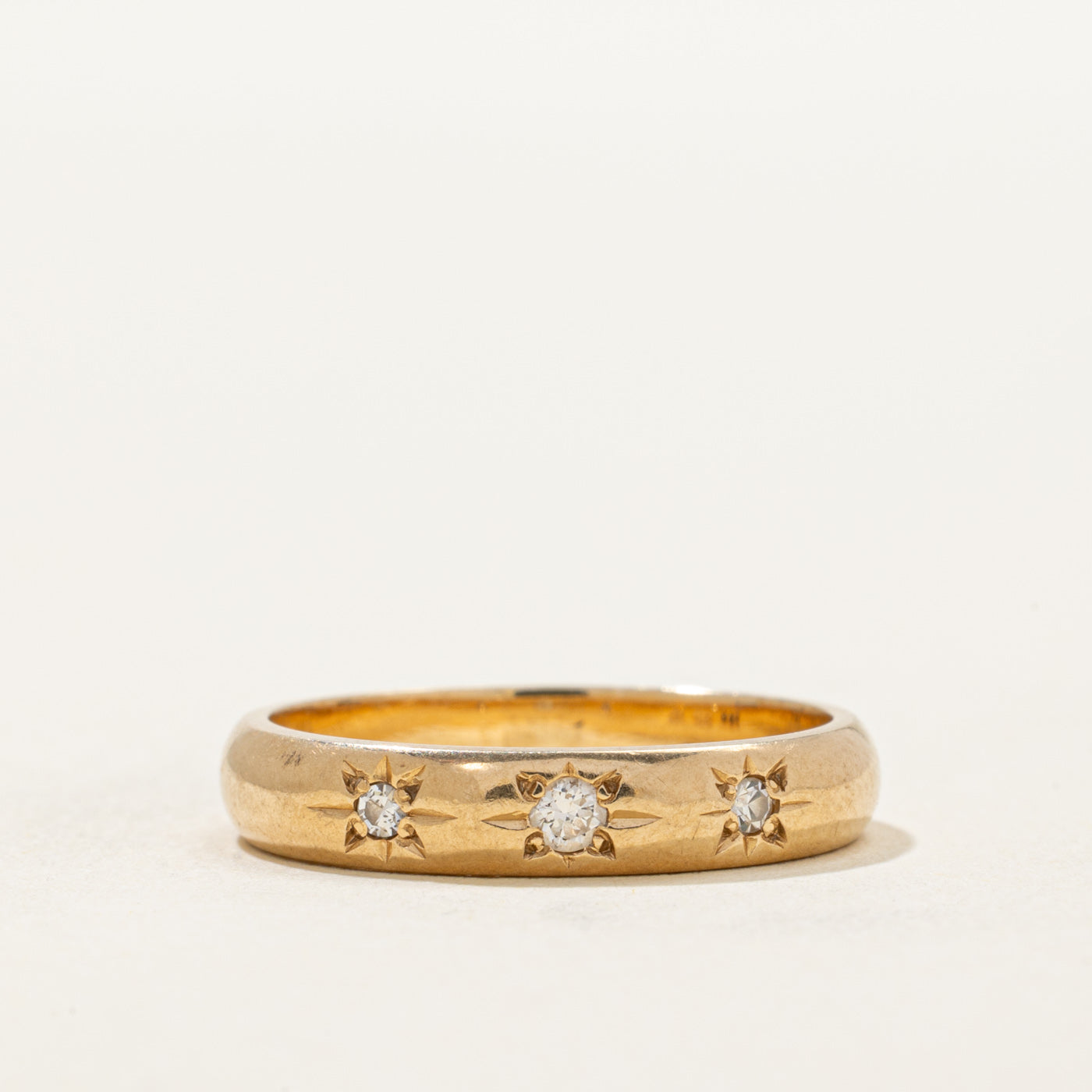 Vintage Canadian Star Set Diamond Band | 0.05ctw | SZ 5.75