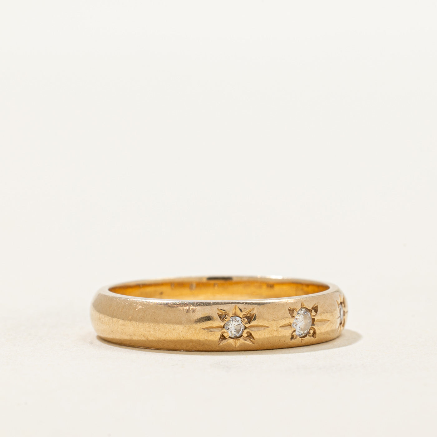 Vintage Canadian Star Set Diamond Band | 0.05ctw | SZ 5.75