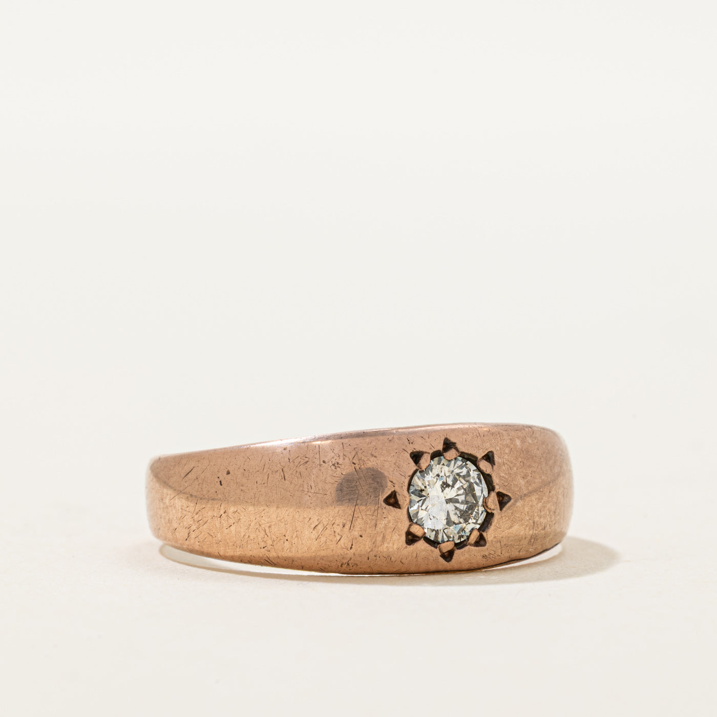 Bague solitaire sertie d'un diamant étoile | 0,30 ct | Taille 10