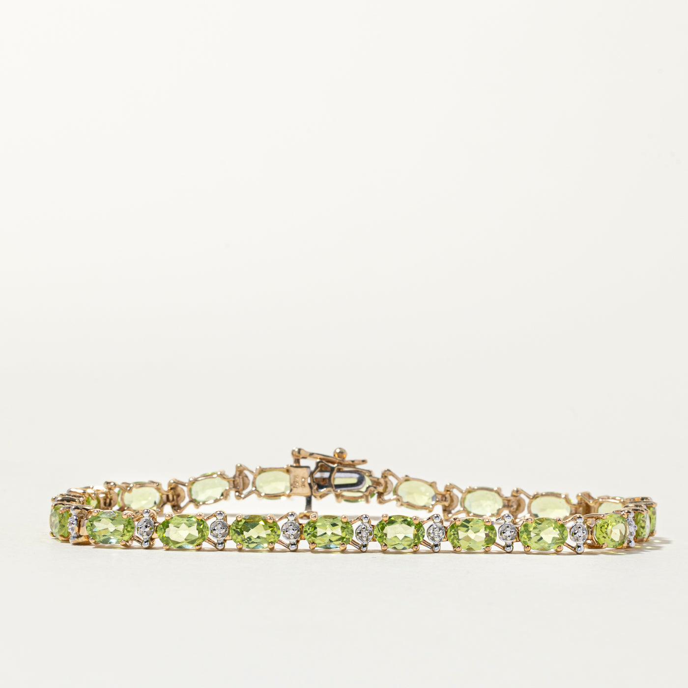 10k Peridot Gemstone Bracelet | 8.54ctw | 7"